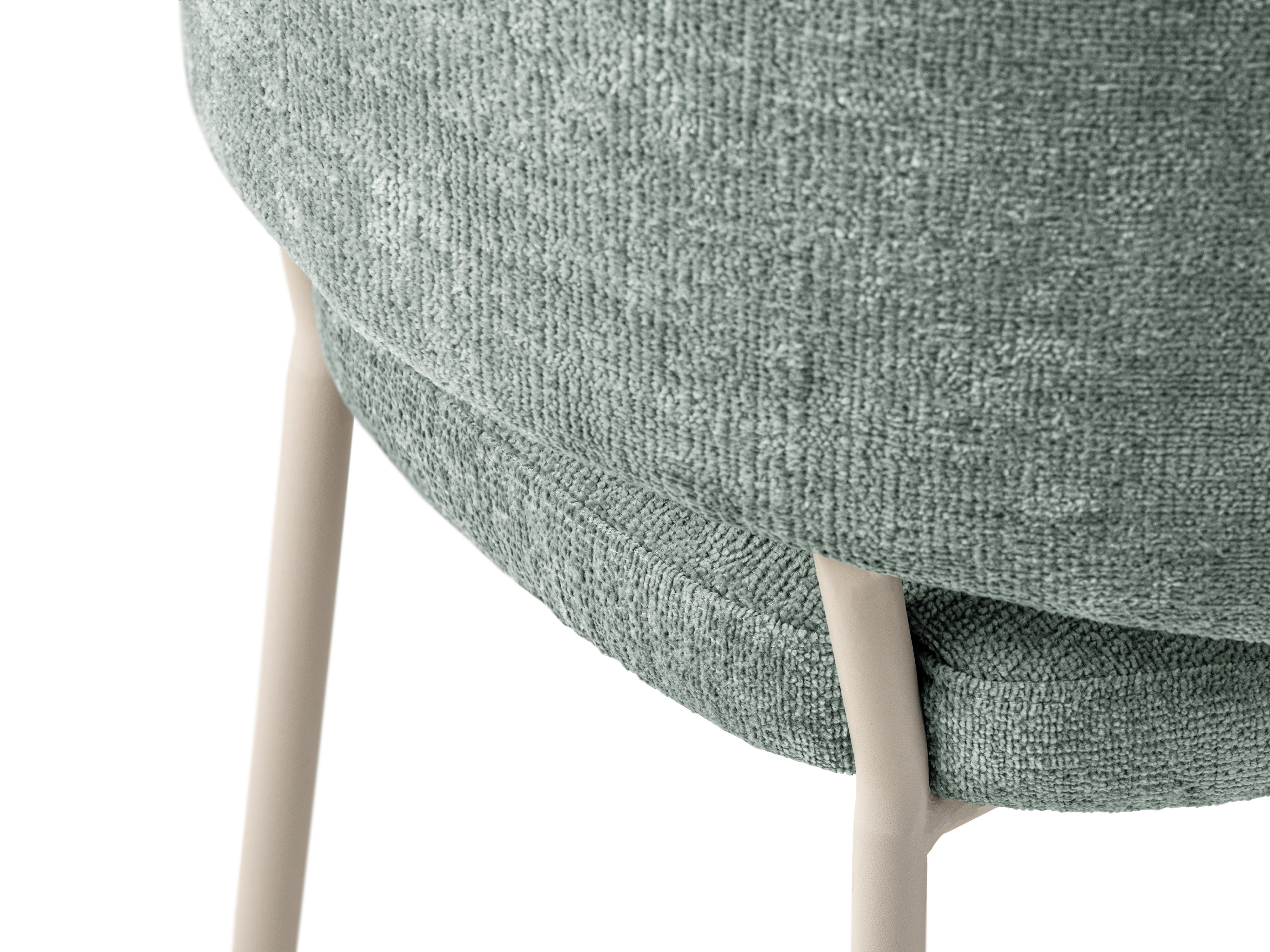 Stoel DORA lichtblauw chenille met beige basis