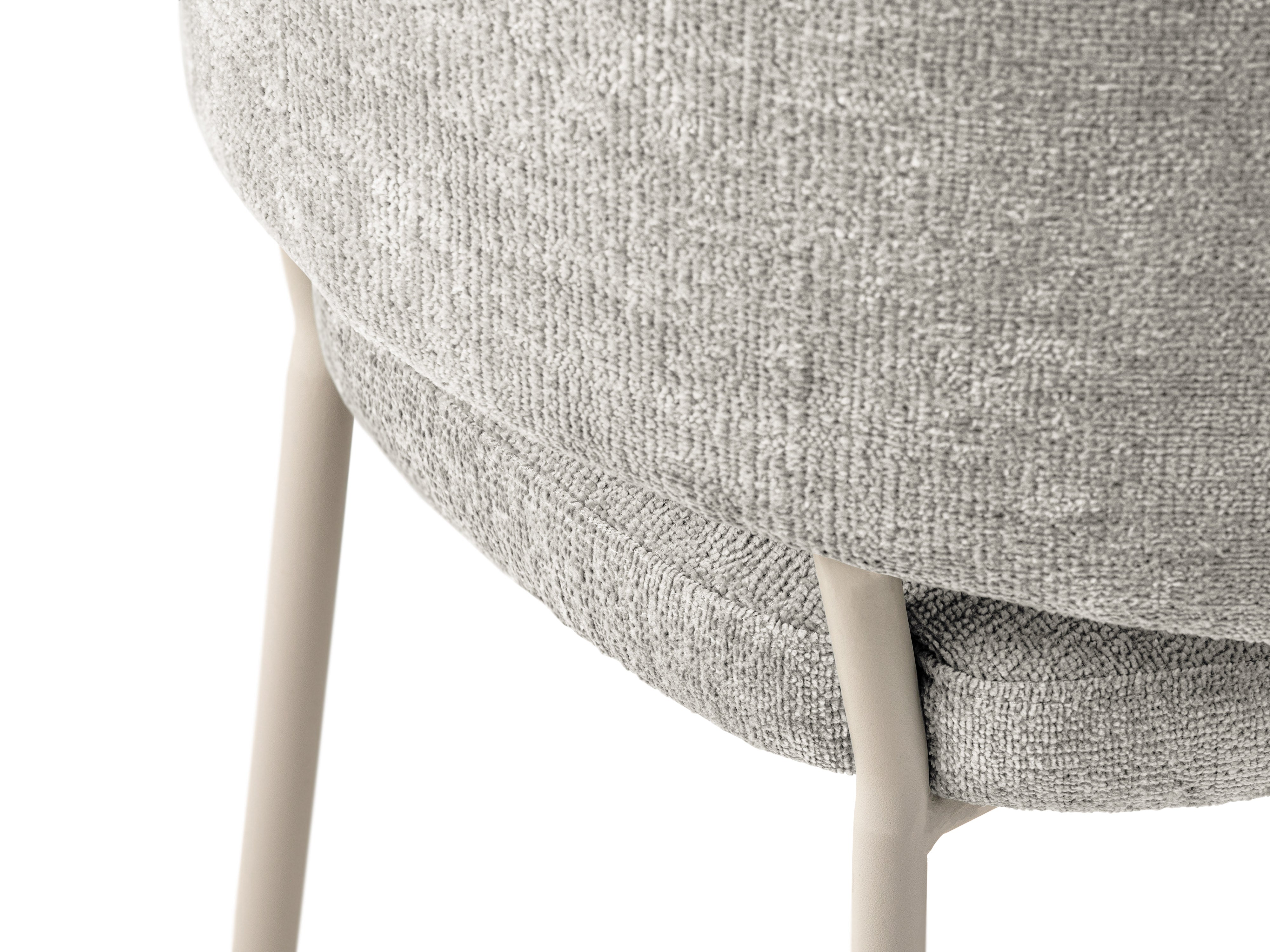 DORA Light Gray Chenille Chair with Beige Base