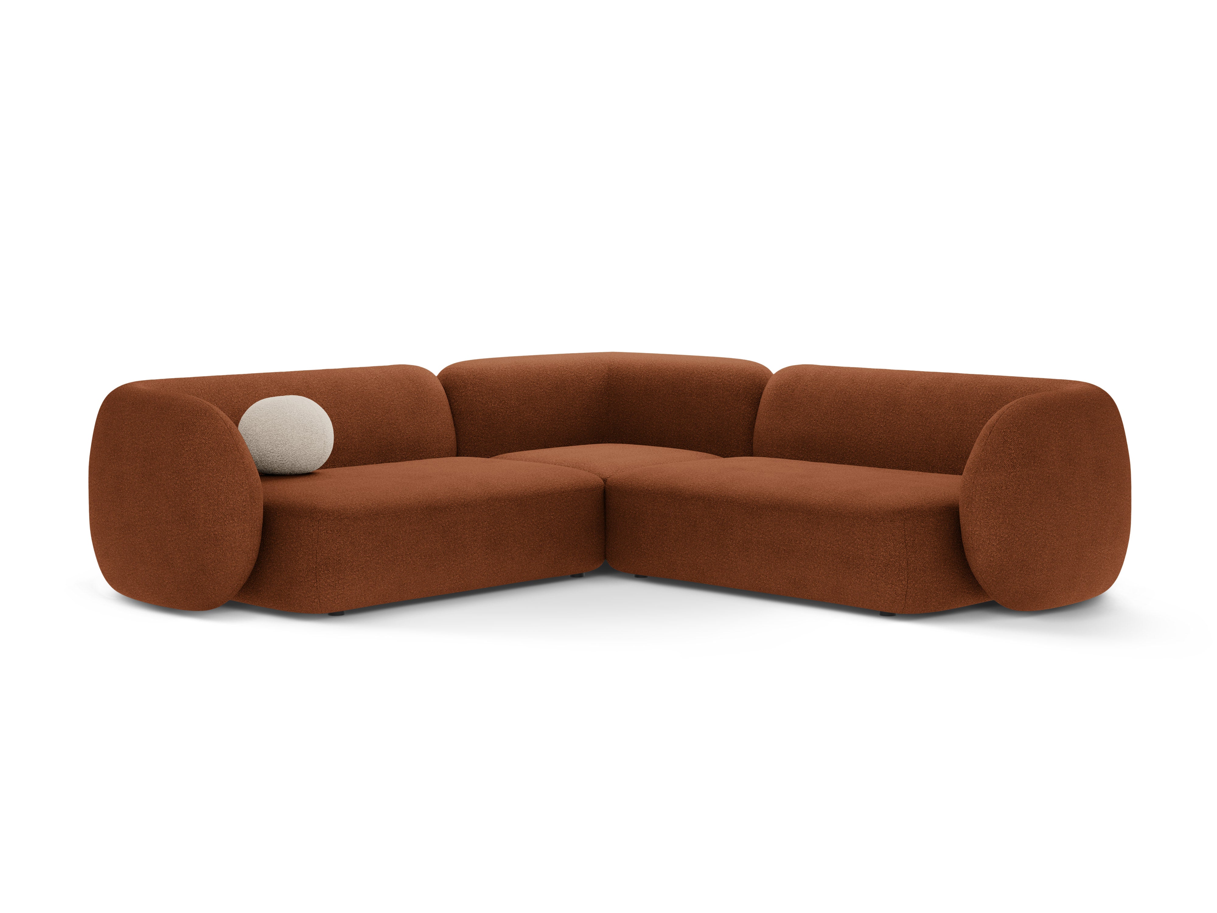 Symmetrische hoekbank KATE terracotta boucle