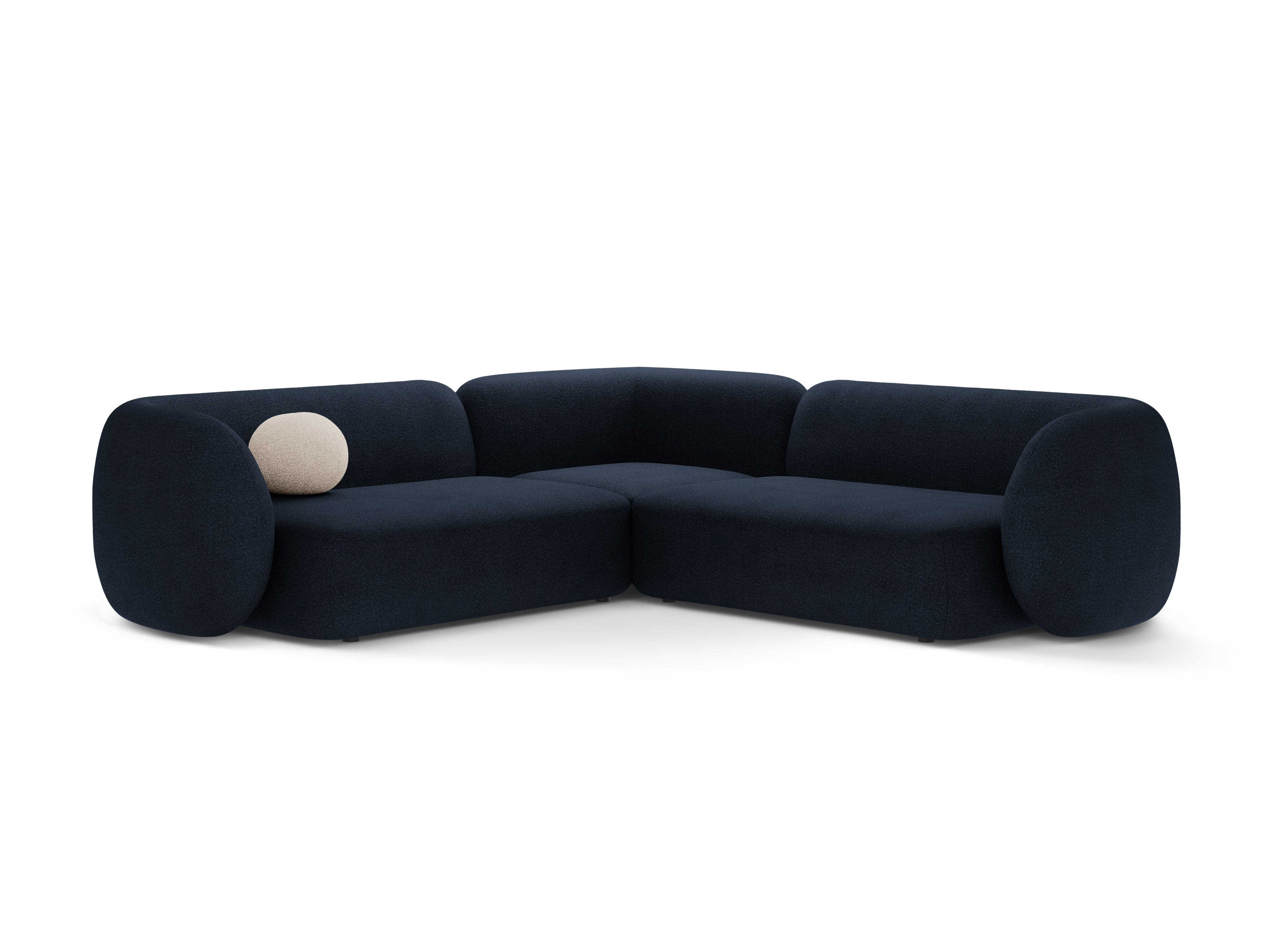 Symmetrische hoekbank KATE marineblauwe boucle