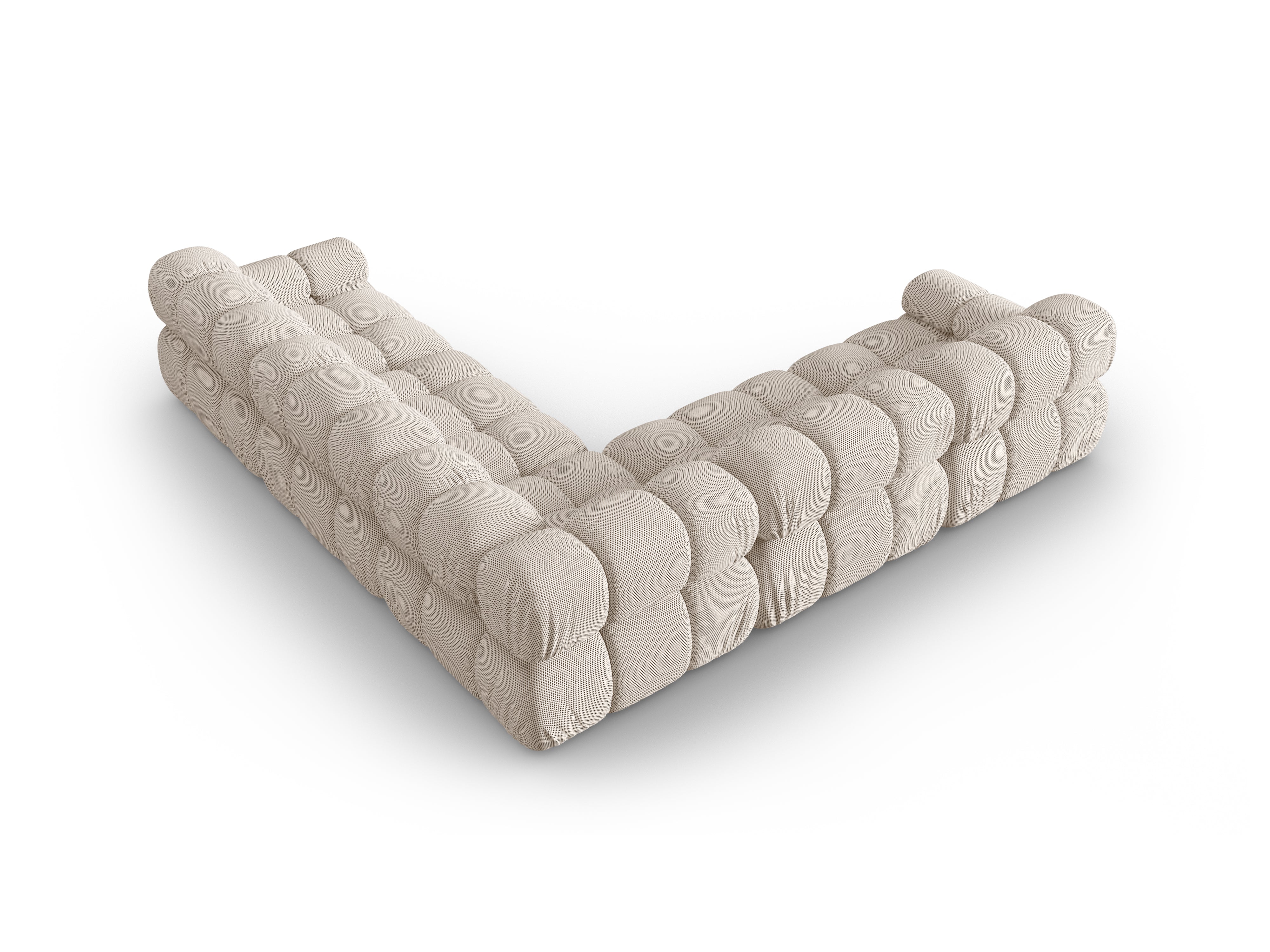 Symmetrische hoekbank BELLIS in beige 3D-stof