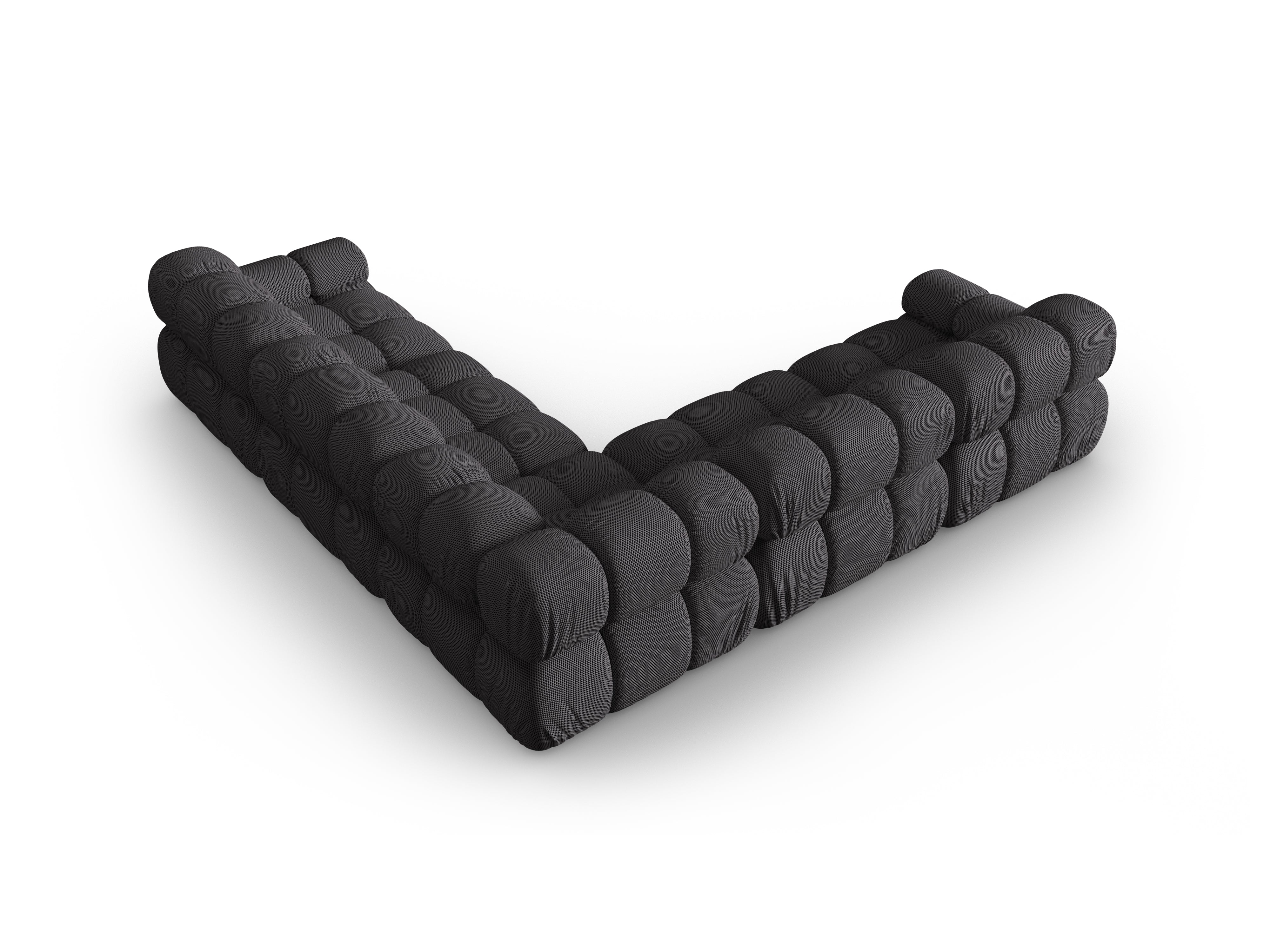 Symmetrische BELLIS hoekbank in donkergrijze 3D-stof