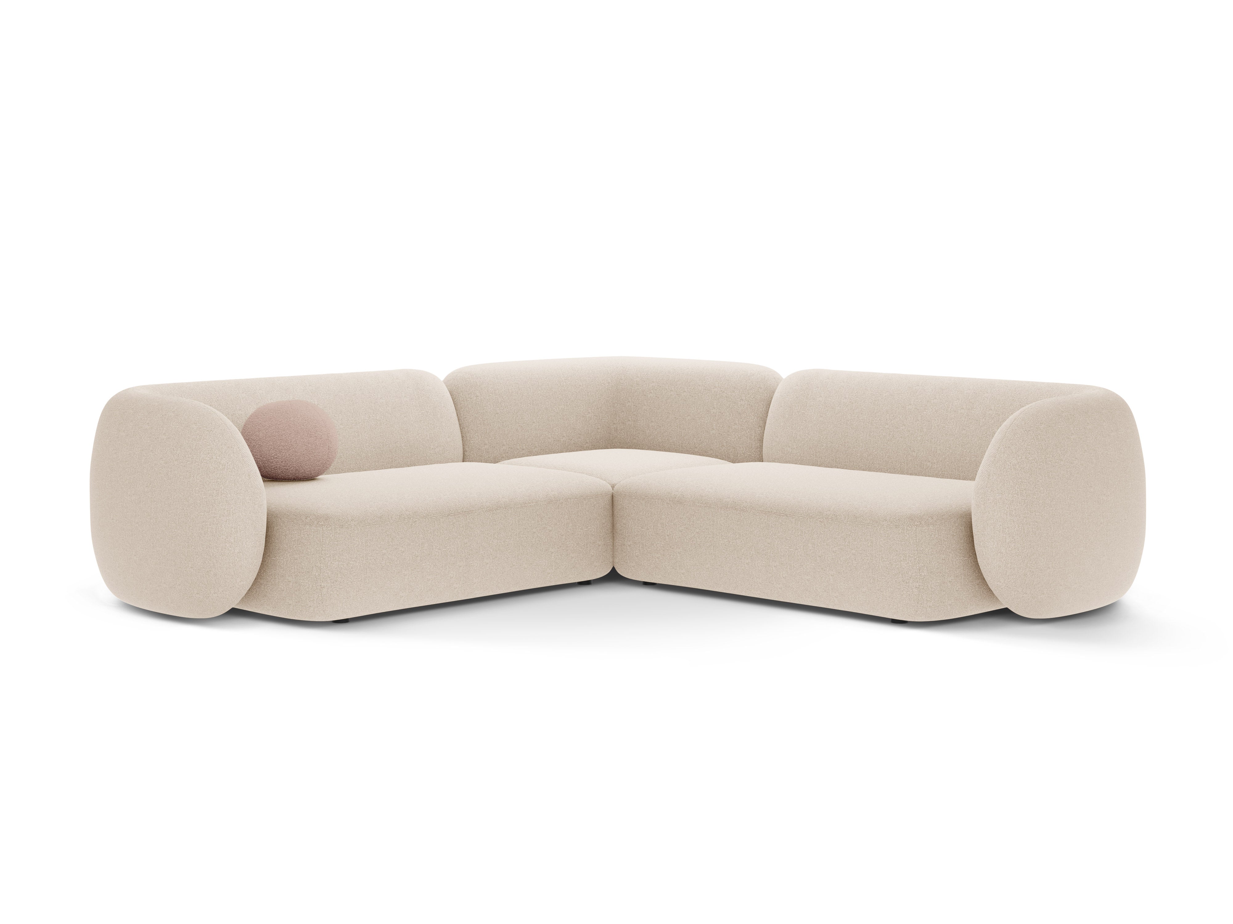 Symmetrische hoekbank KATE lichtbeige melange
