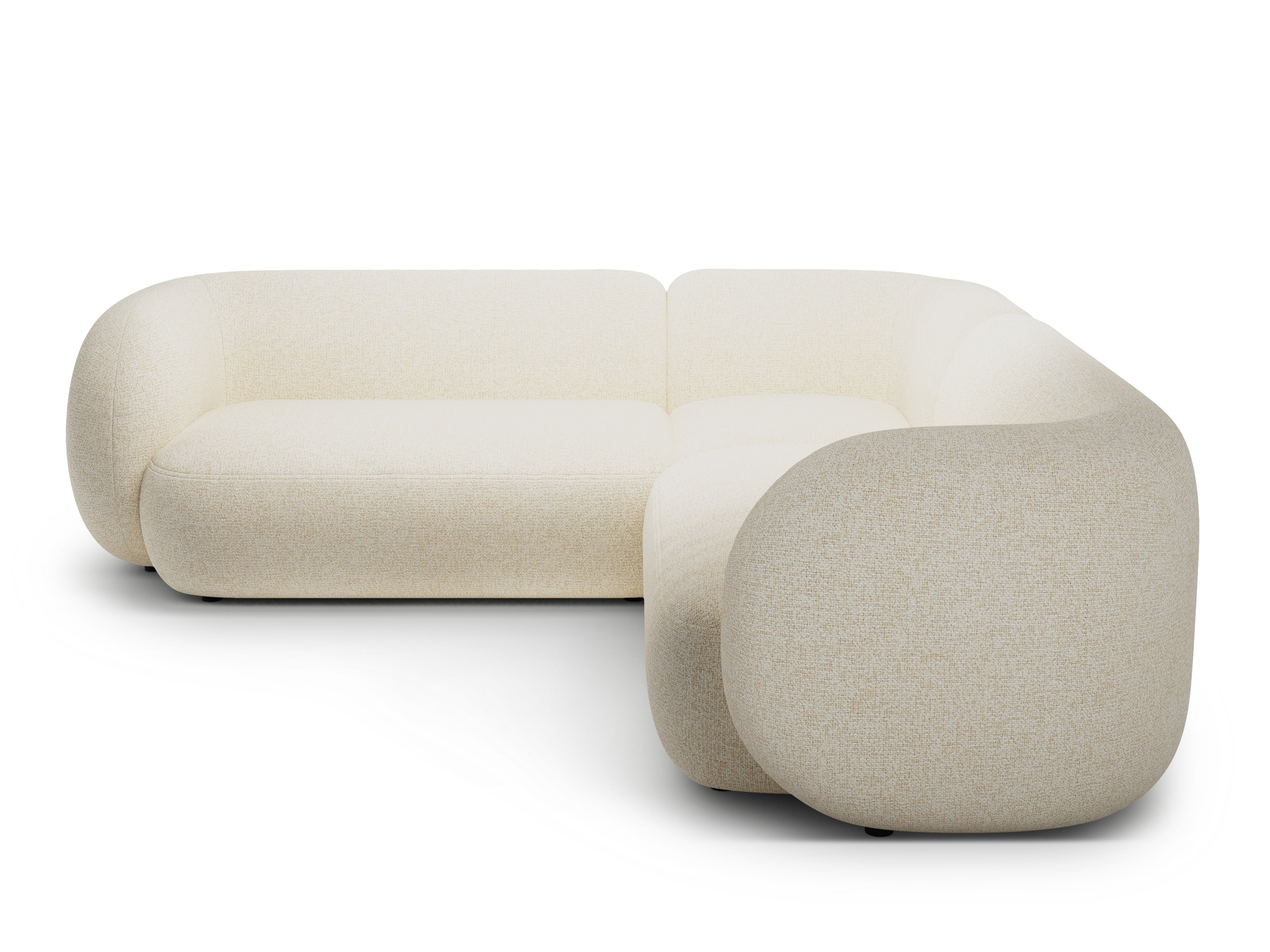 Symmetrische Eckbank KATE hellbeige Melange