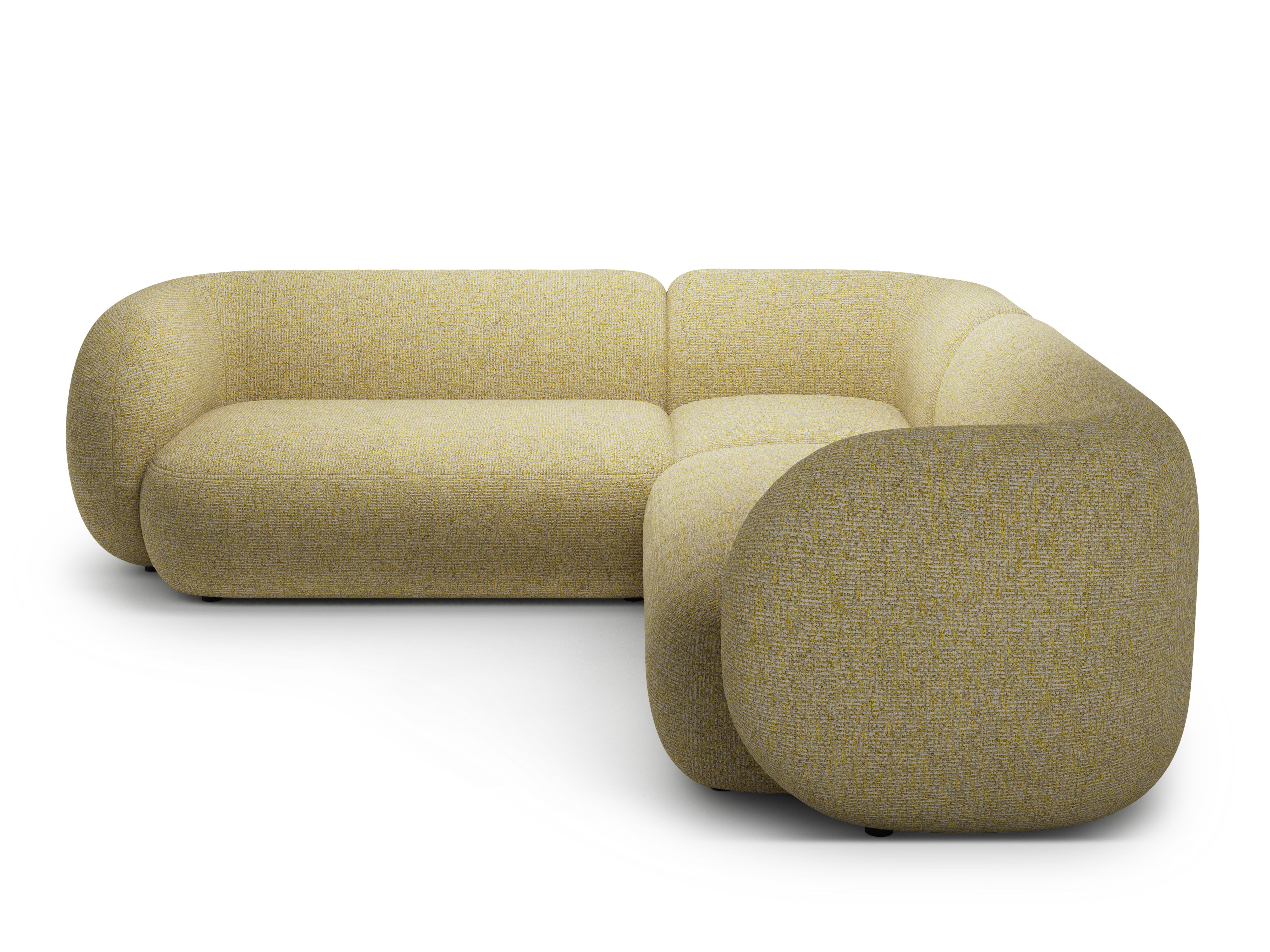 Symmetrische Eckcouch KATE gelb meliert