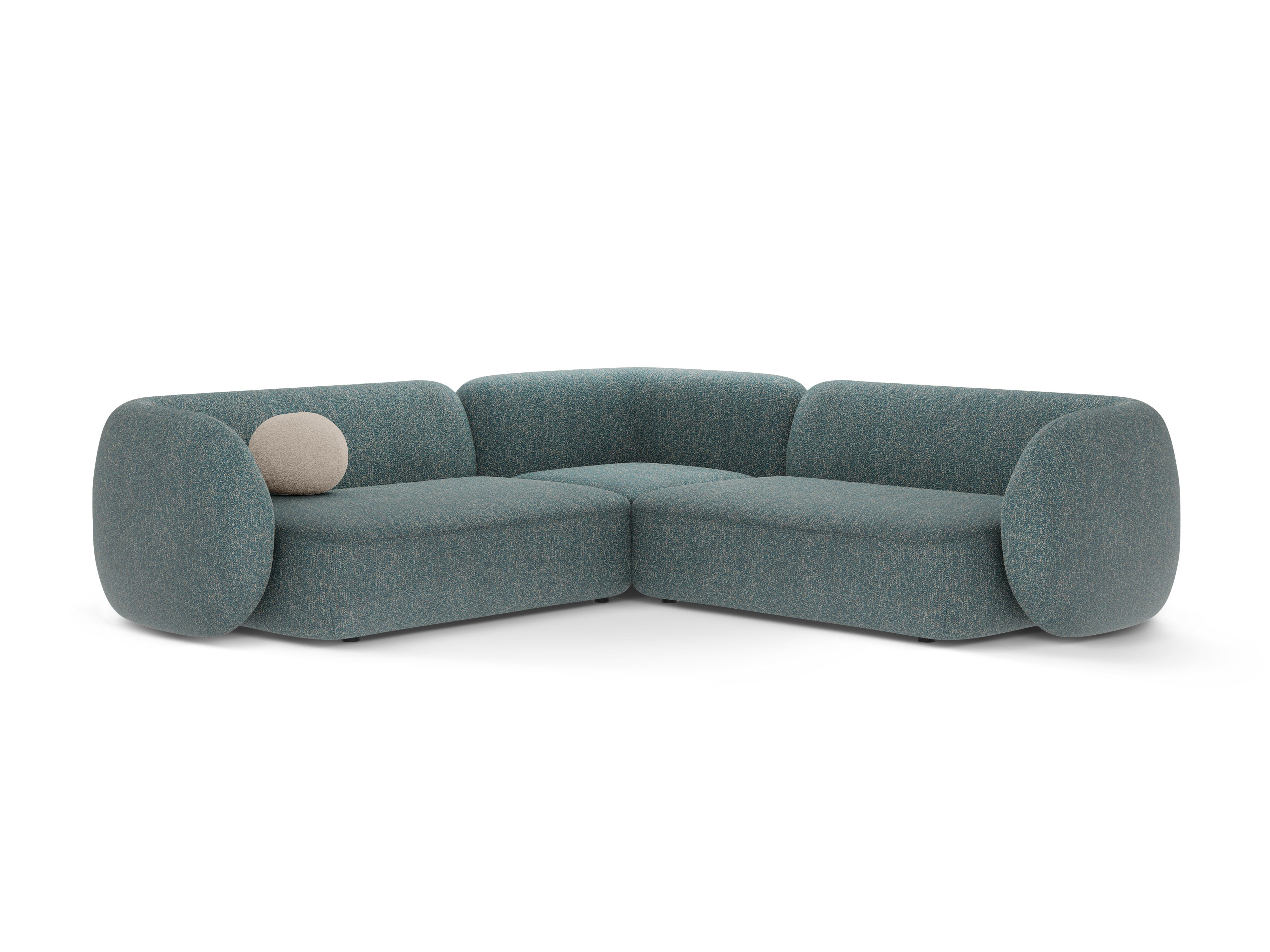 Symmetrische hoekbank KATE blauw gemêleerd
