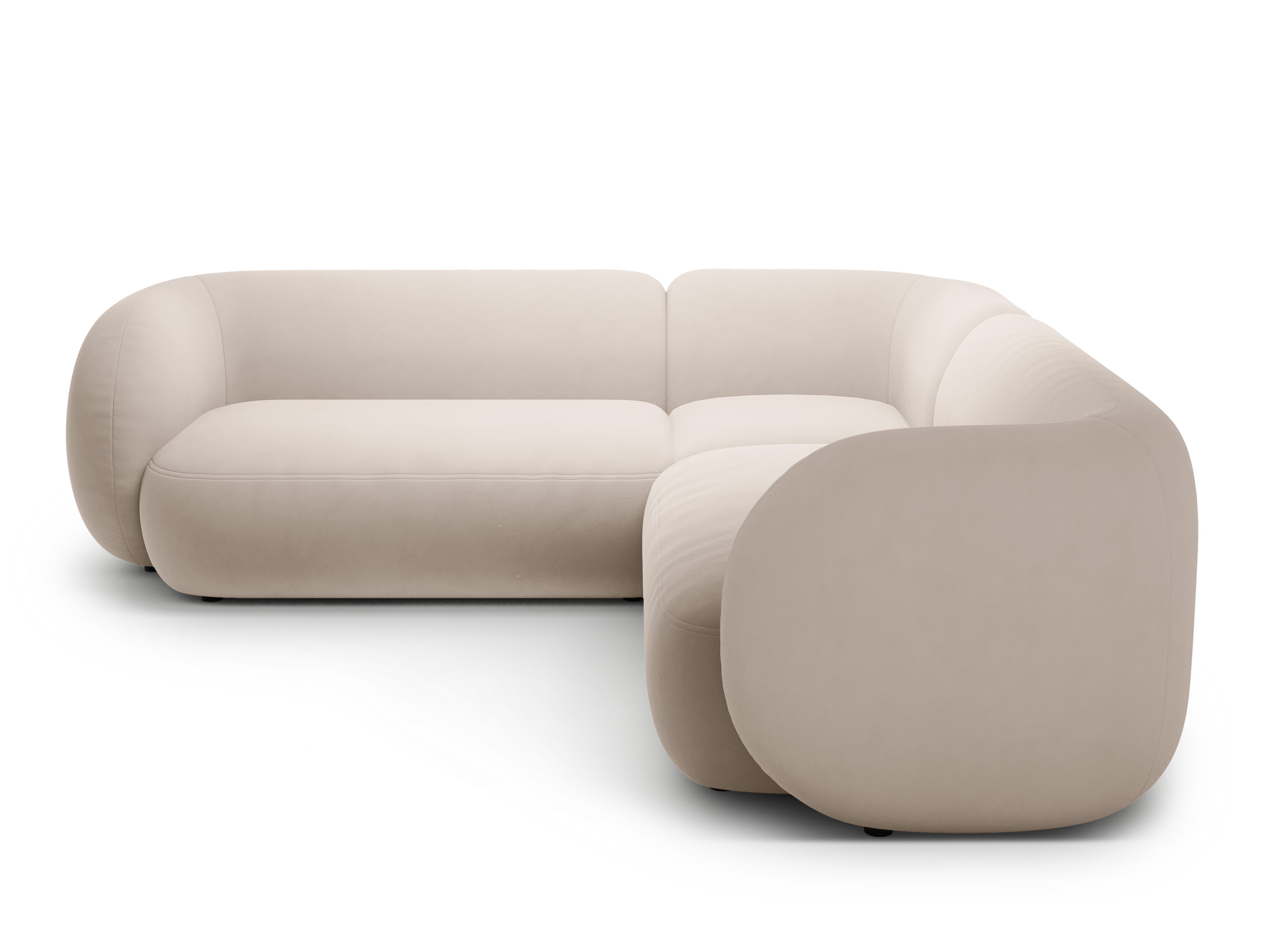 Symmetrisches Samtsofa KATE in Beige