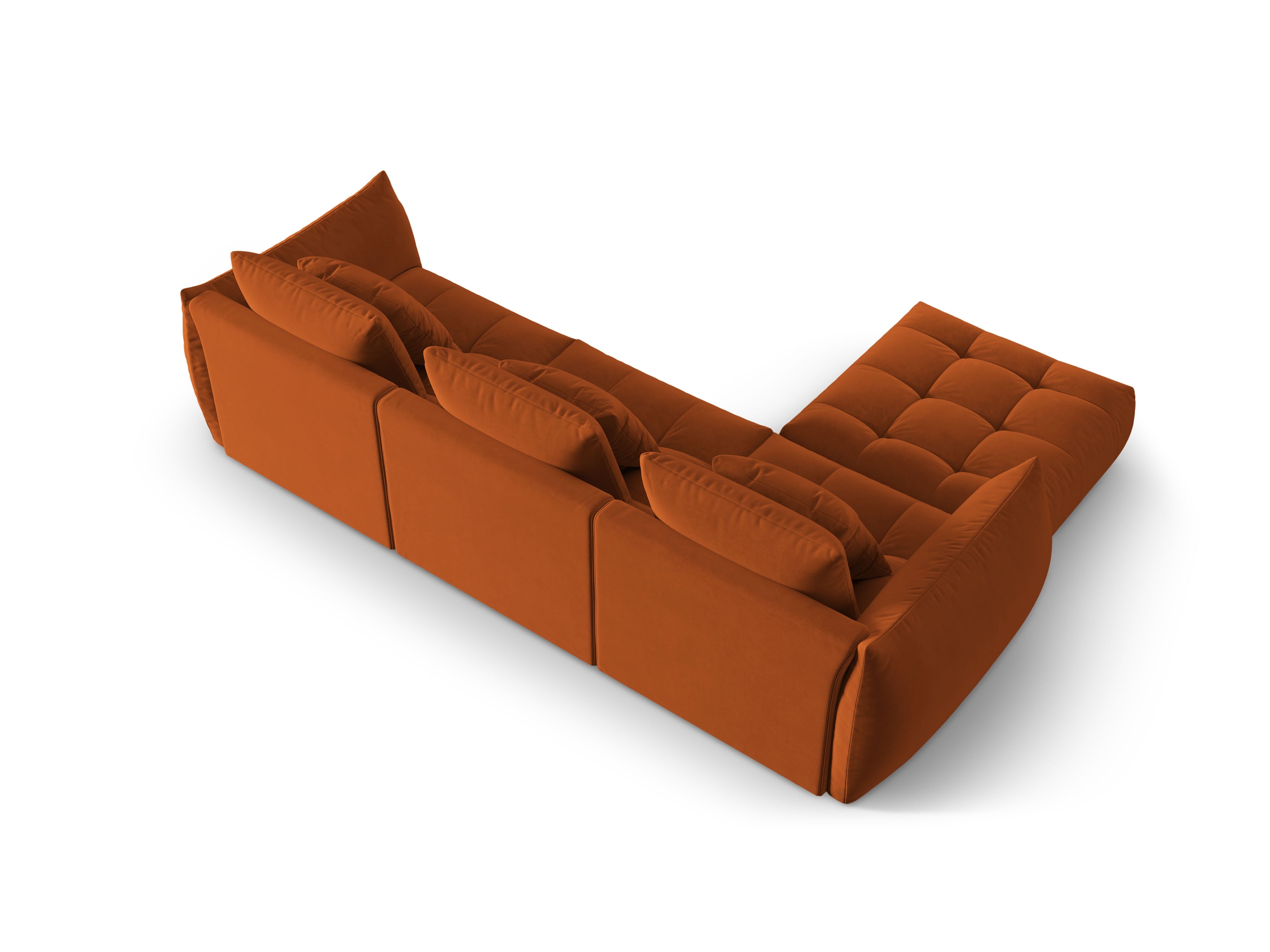Modulaire fluwelen hoekbank BLOOM terracotta
