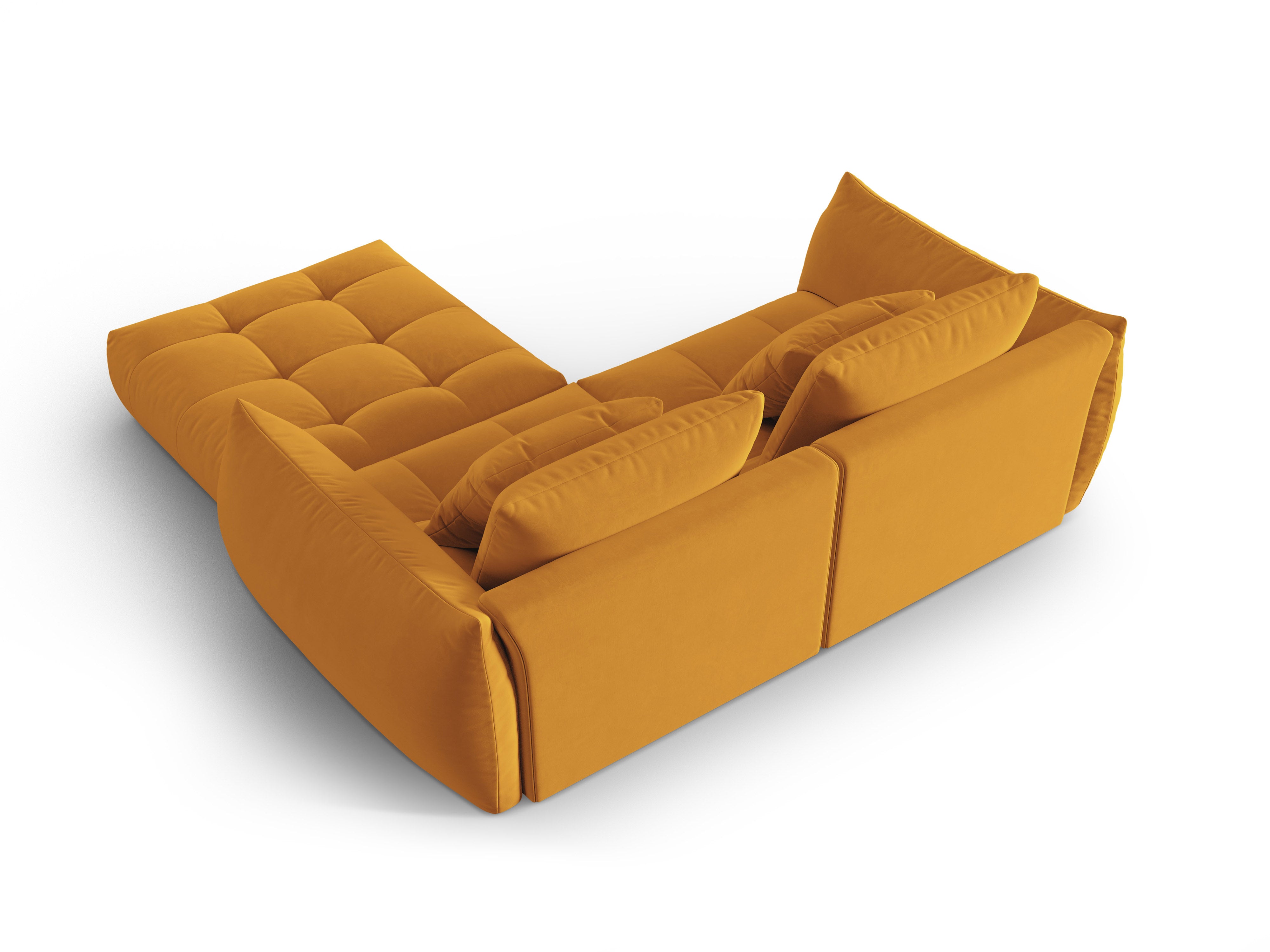 Modular Velvet Corner Sofa 3-Seater BLOOM Yellow