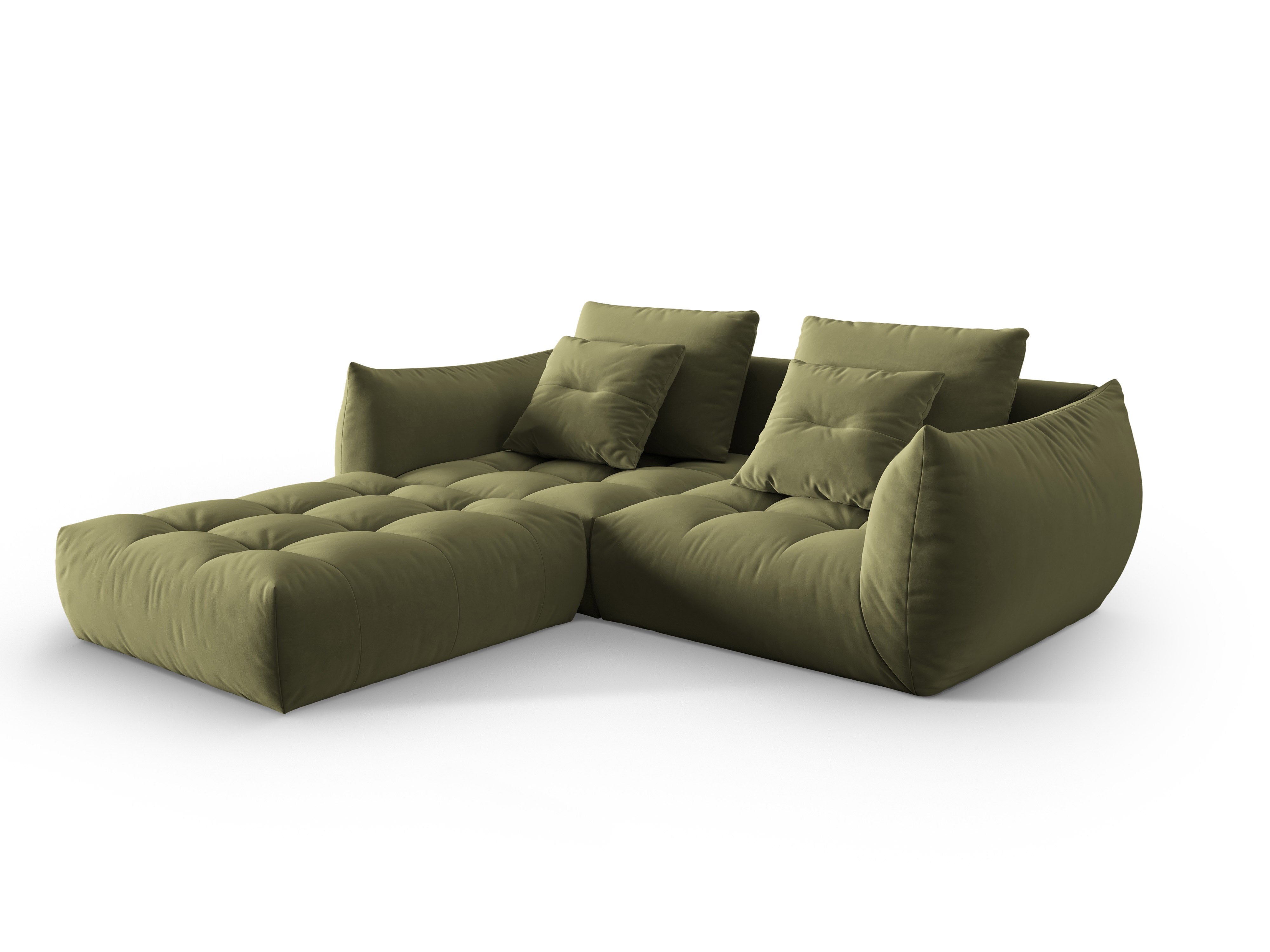 Modulares Samtsofa für 3 Personen BLOOM grün