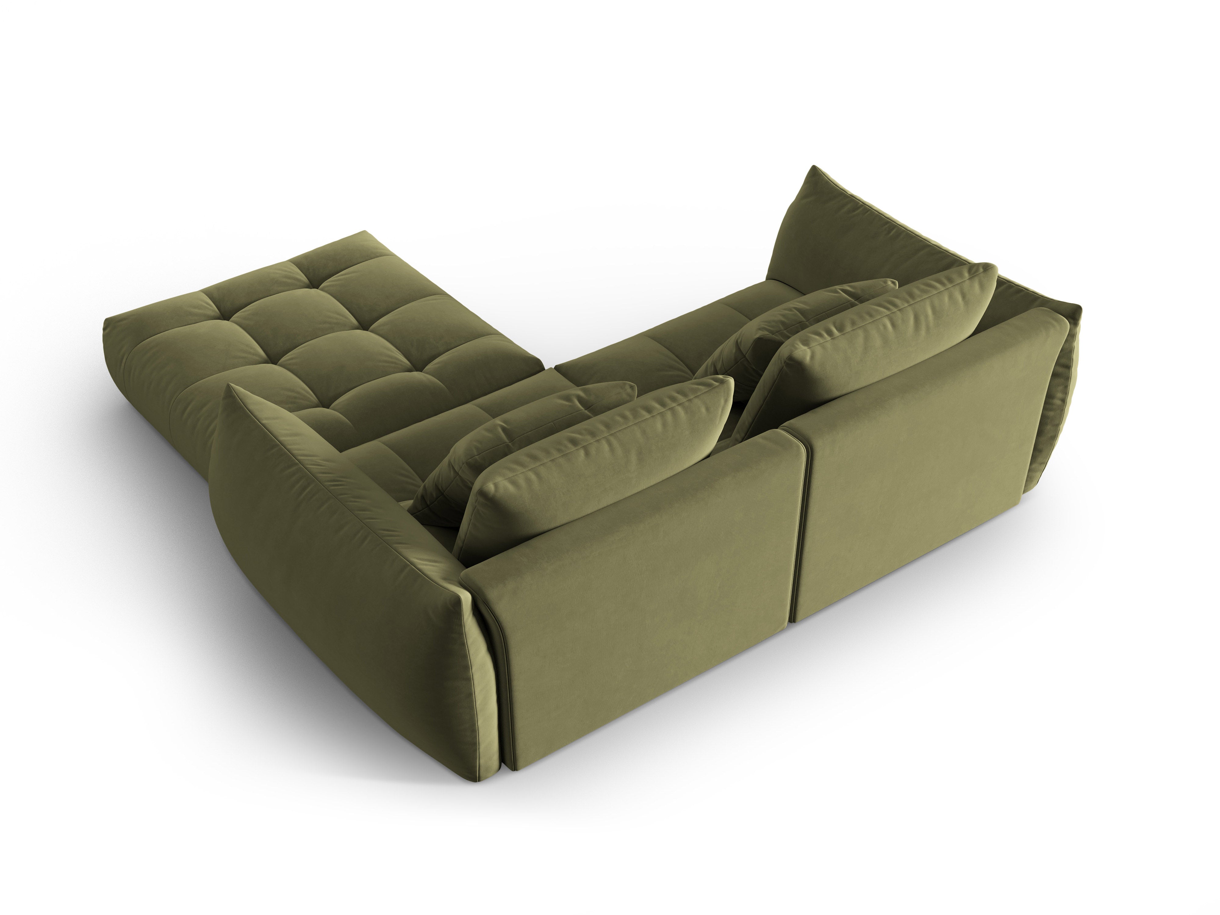 Modulares Samtsofa für 3 Personen BLOOM grün