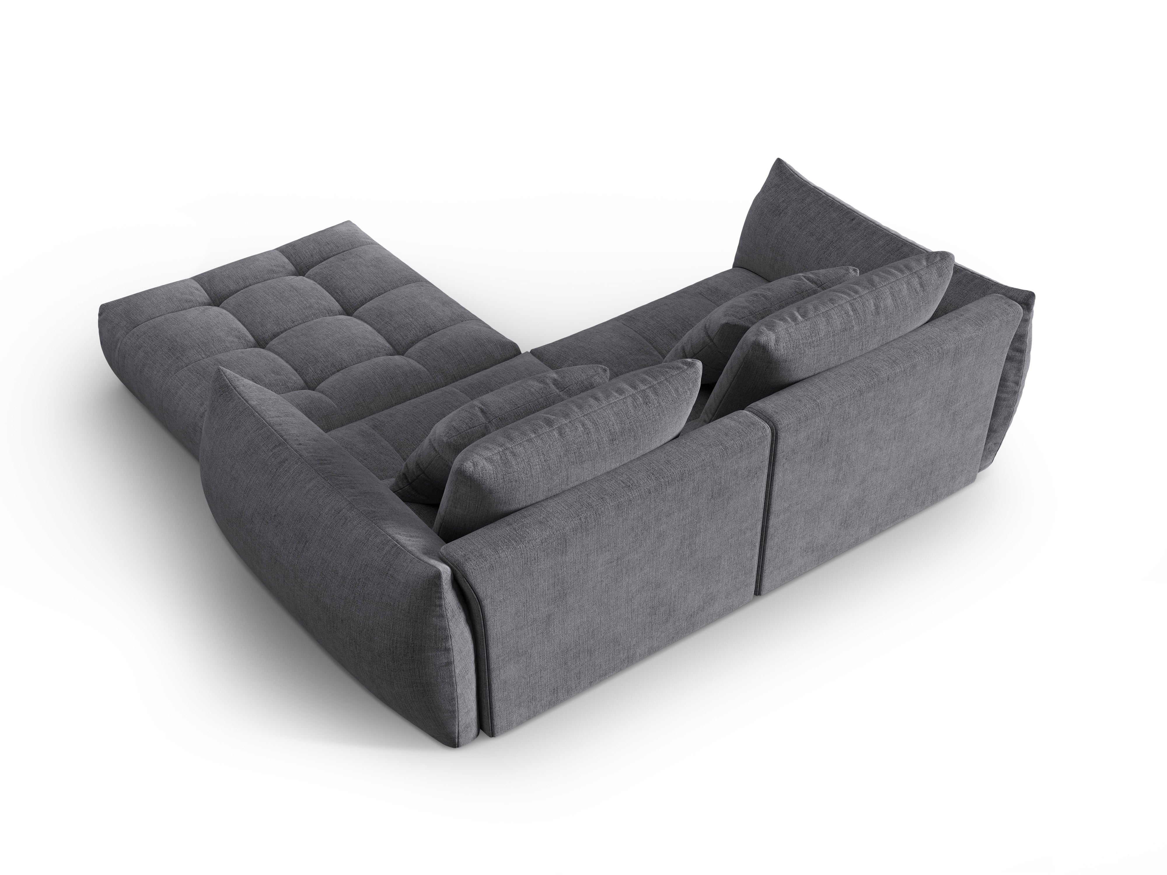 Modularer 3-Sitzer Ecksofa BLOOM graues Chenille