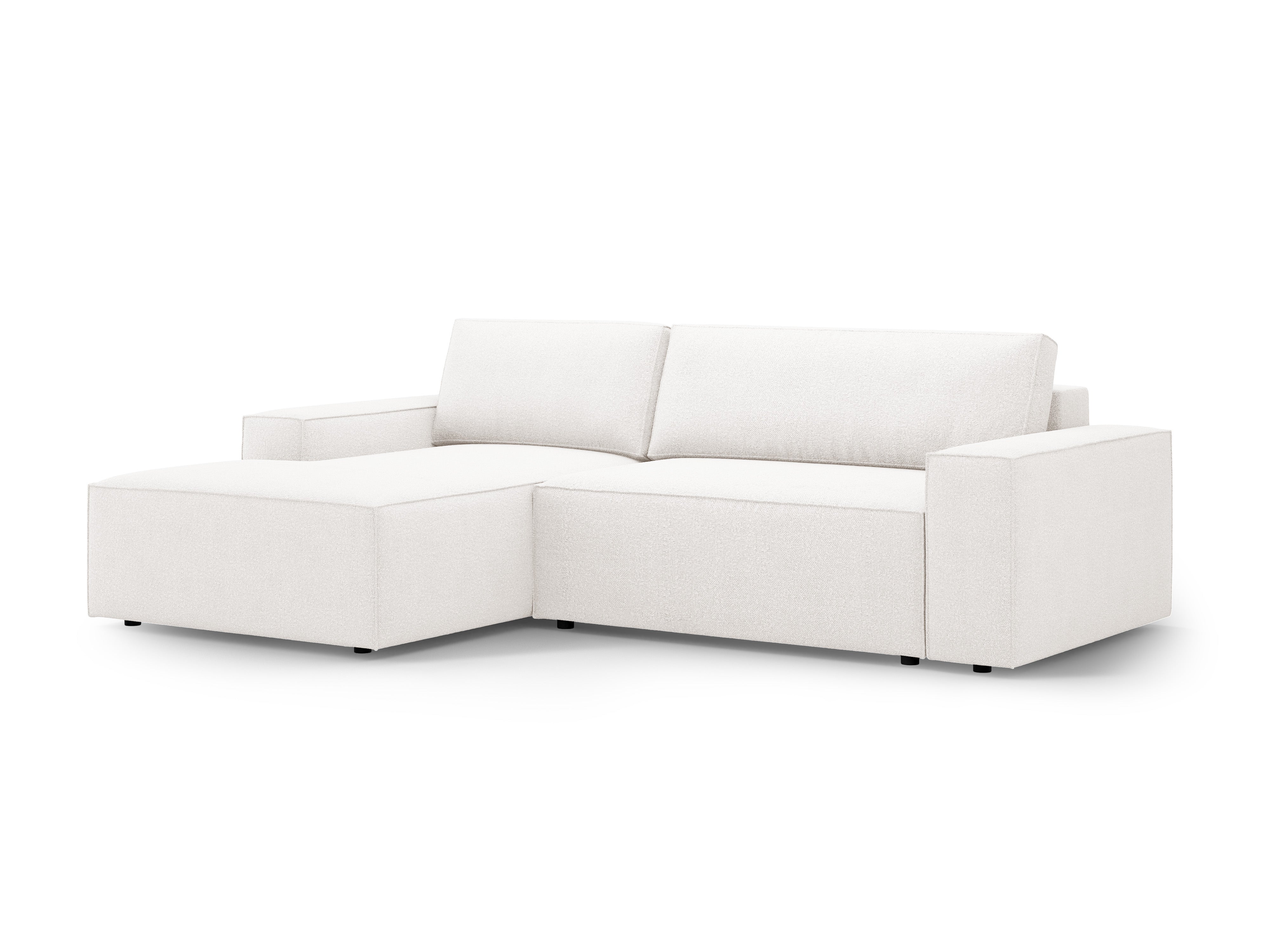 Hoekbank links met slaapfunctie JODIE witte boucle