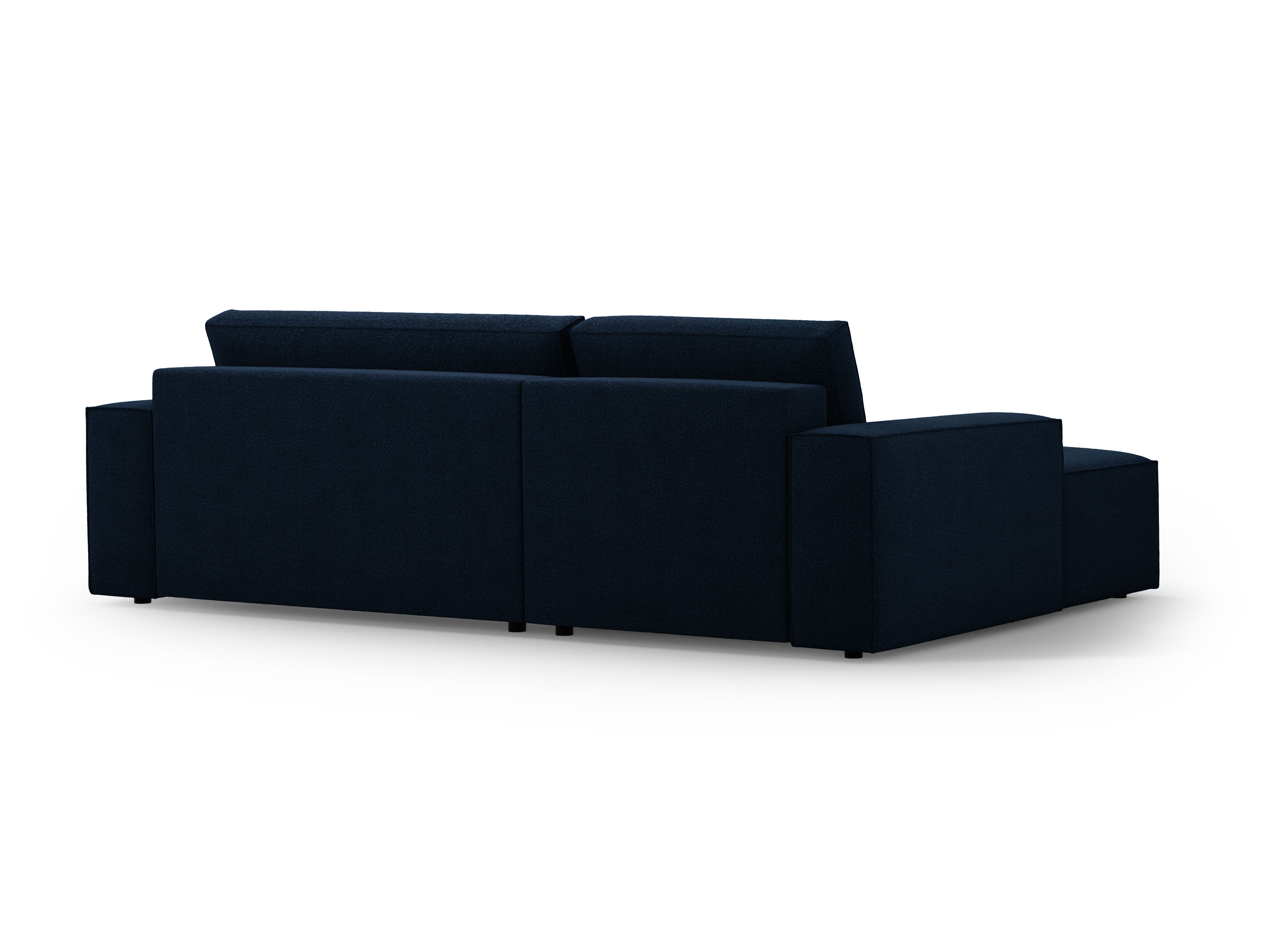 Left-facing corner sofa bed JODIE dark blue boucle