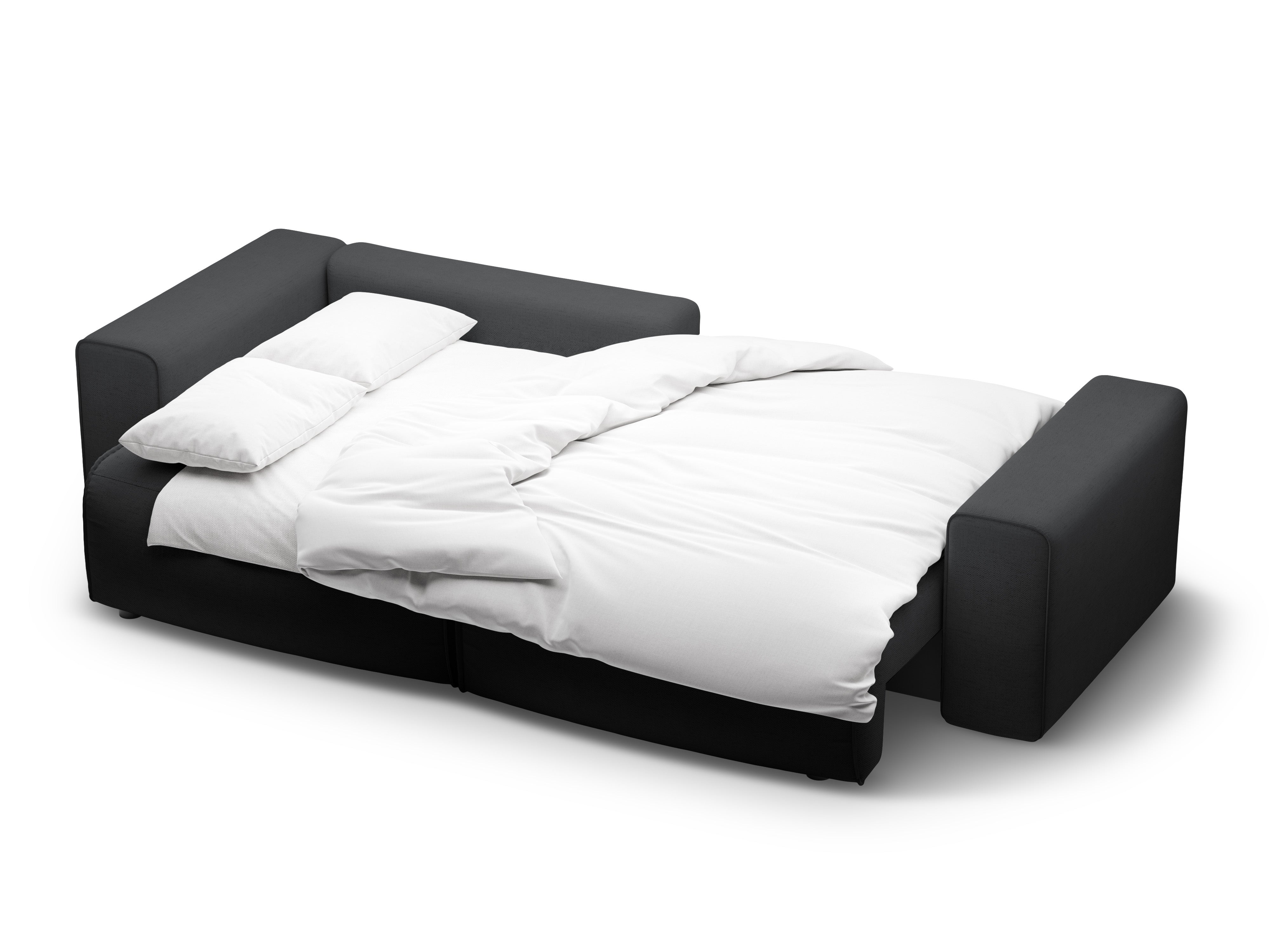 Linkszijdige 3-zits hoekbank met slaapfunctie VICTOR antraciet chenille