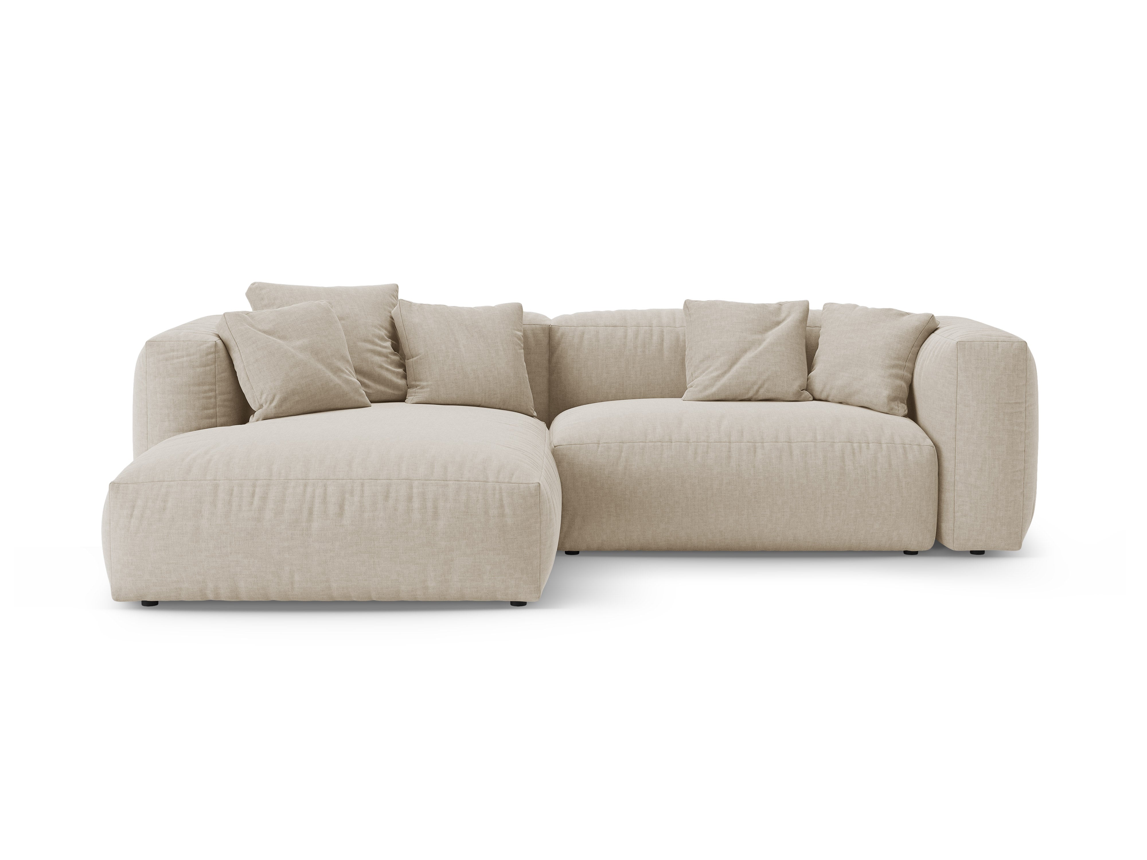 Hoekbank links met slaapfunctie MARTINA lichtbeige