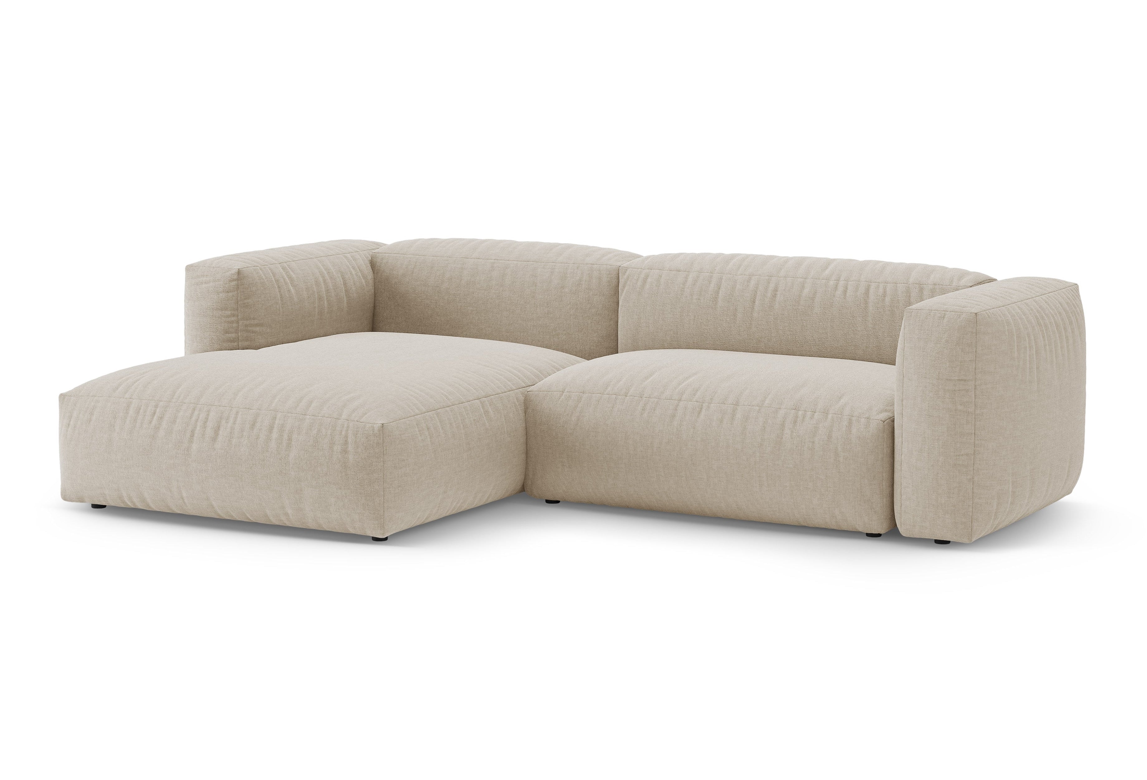 Hoekbank links met slaapfunctie MARTINA lichtbeige