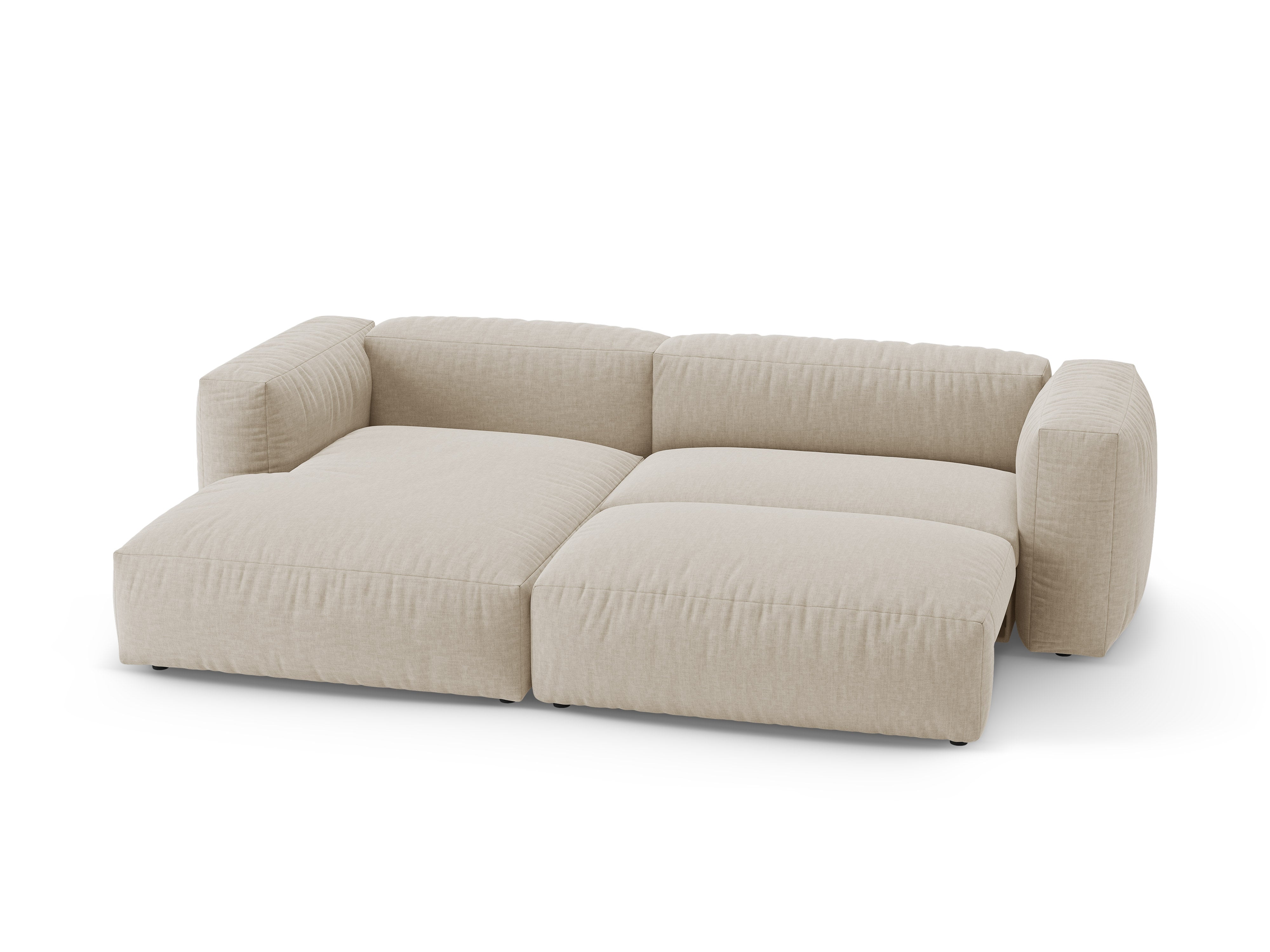 Hoekbank links met slaapfunctie MARTINA lichtbeige