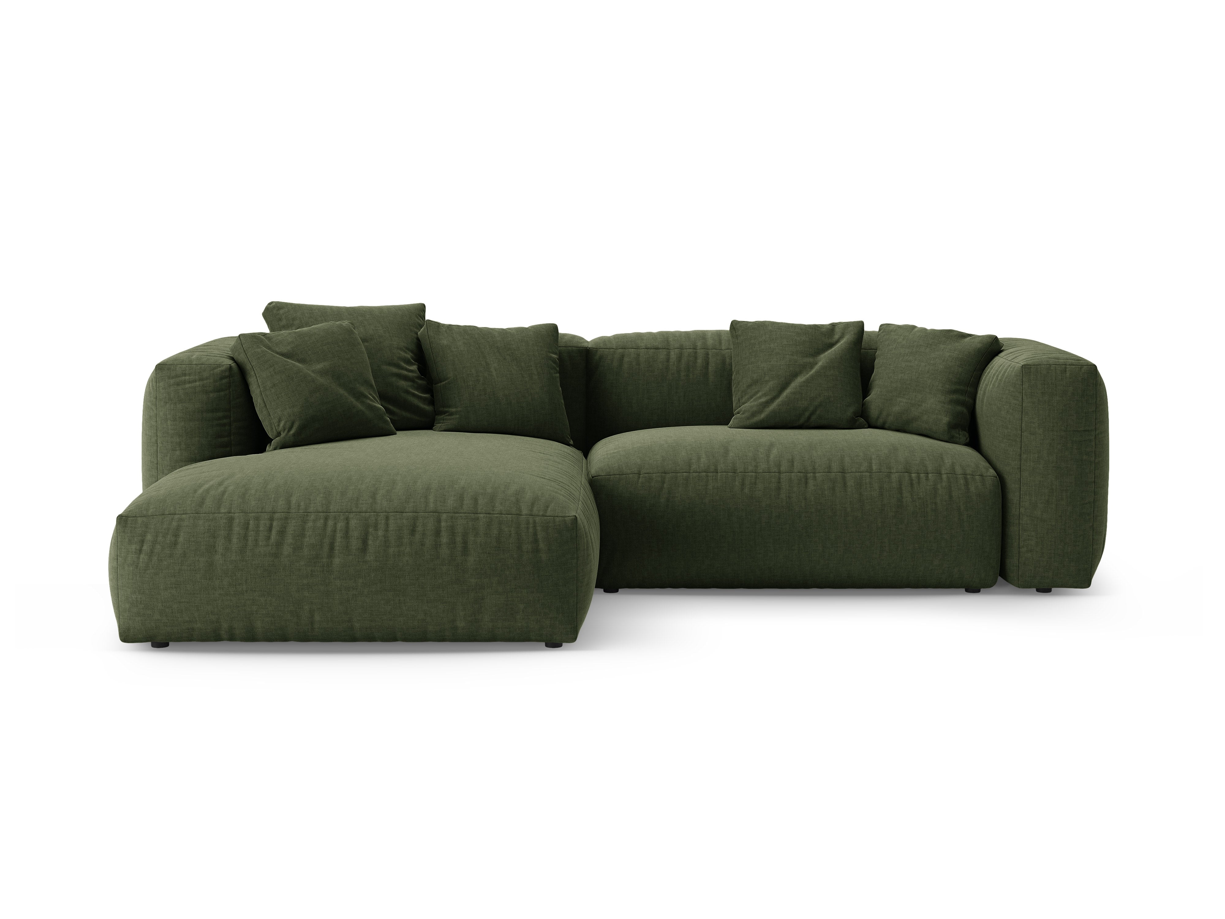 Left-sided corner sofa bed MARTINA green