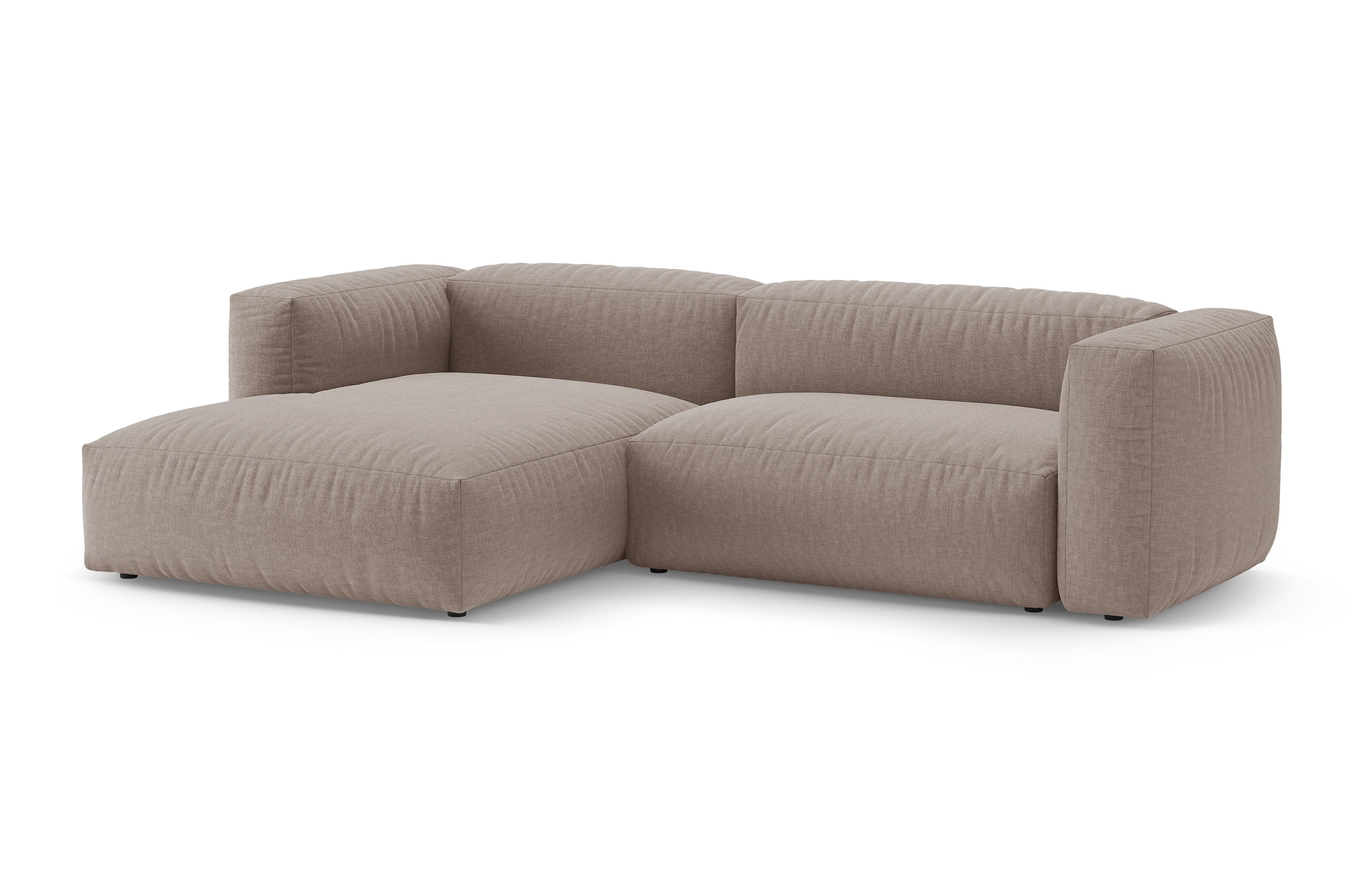 Linksseitige Schlafcouch MARTINA dunkelbeige [Ewelina]