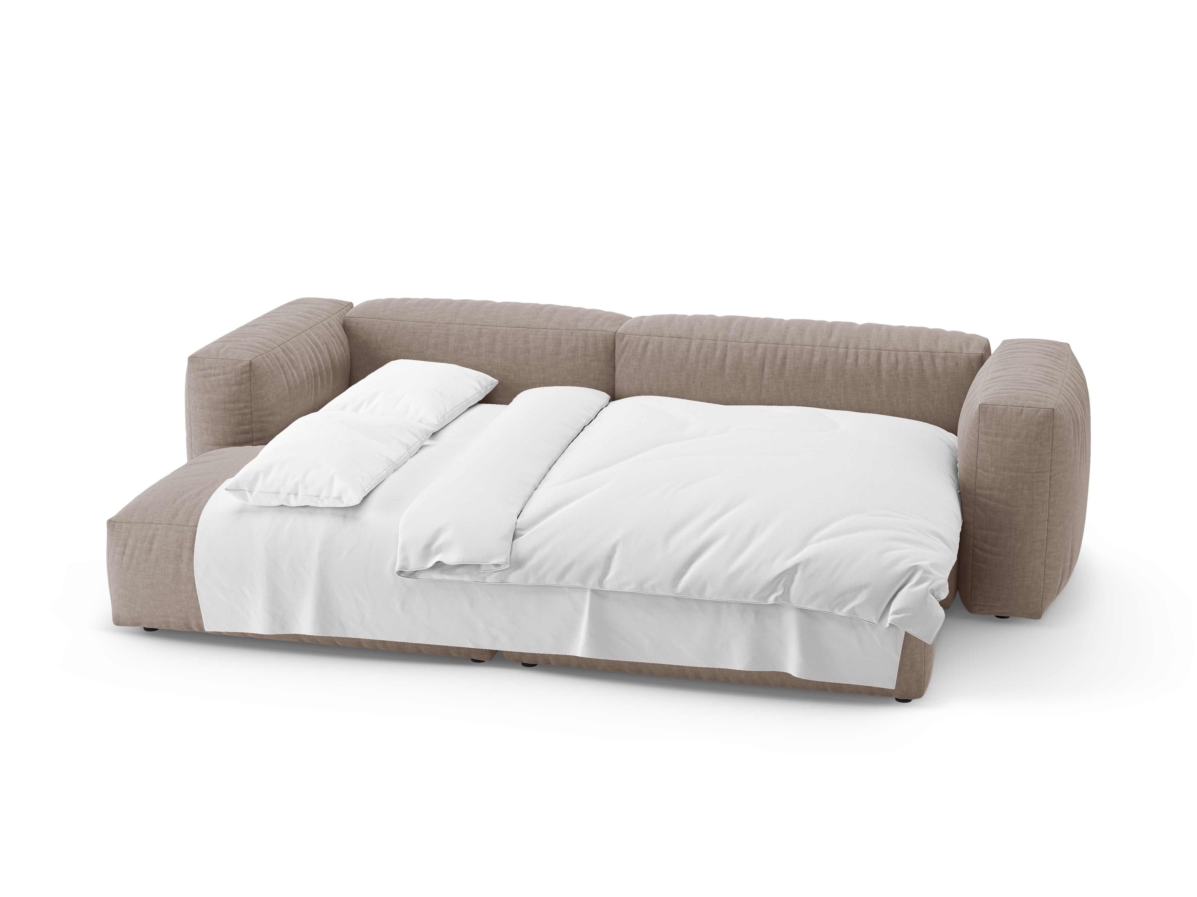 Linksseitige Schlafcouch MARTINA dunkelbeige [Ewelina]