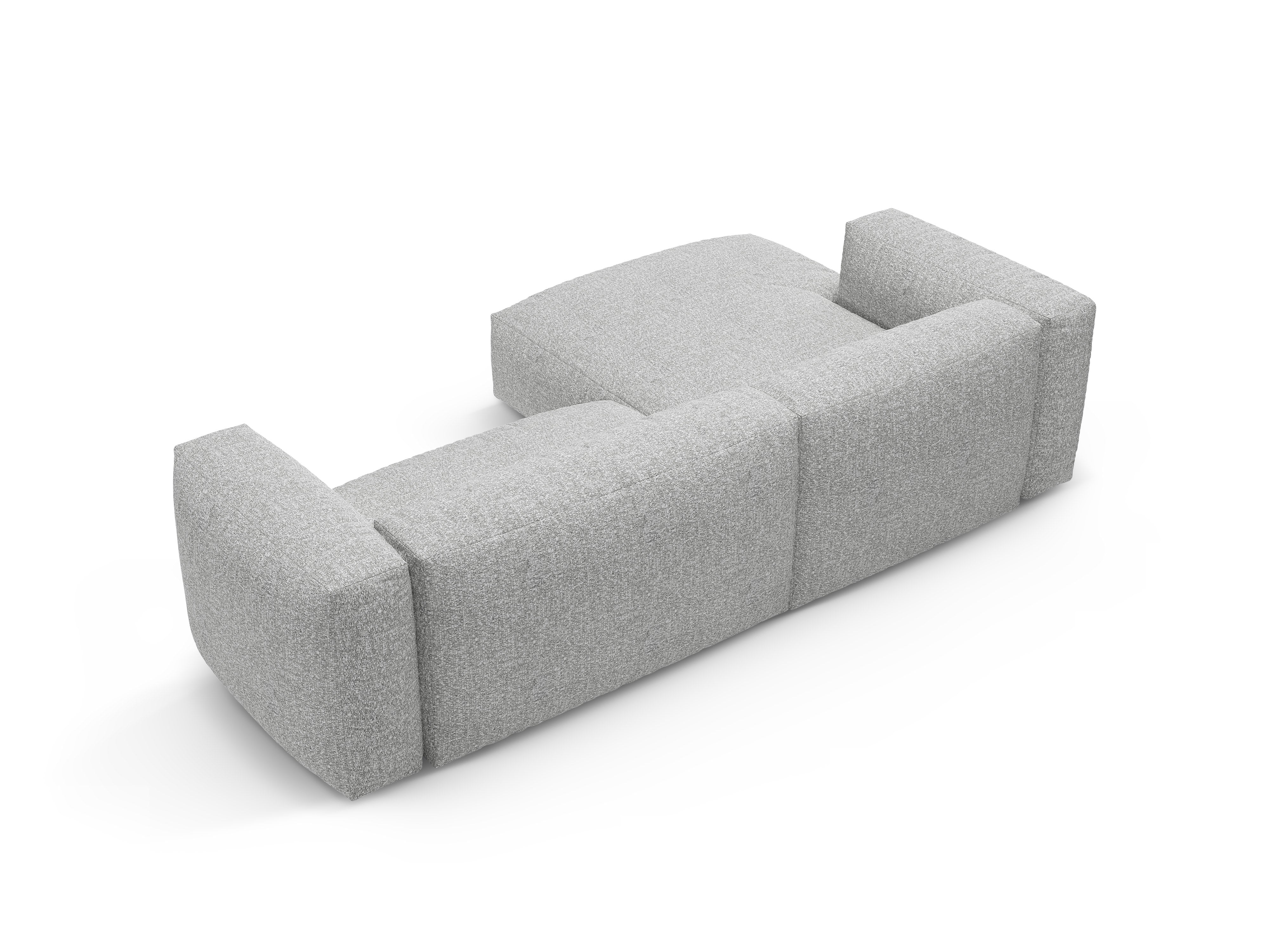 Links hoekbank met slaapfunctie MARTINA zilver boucle