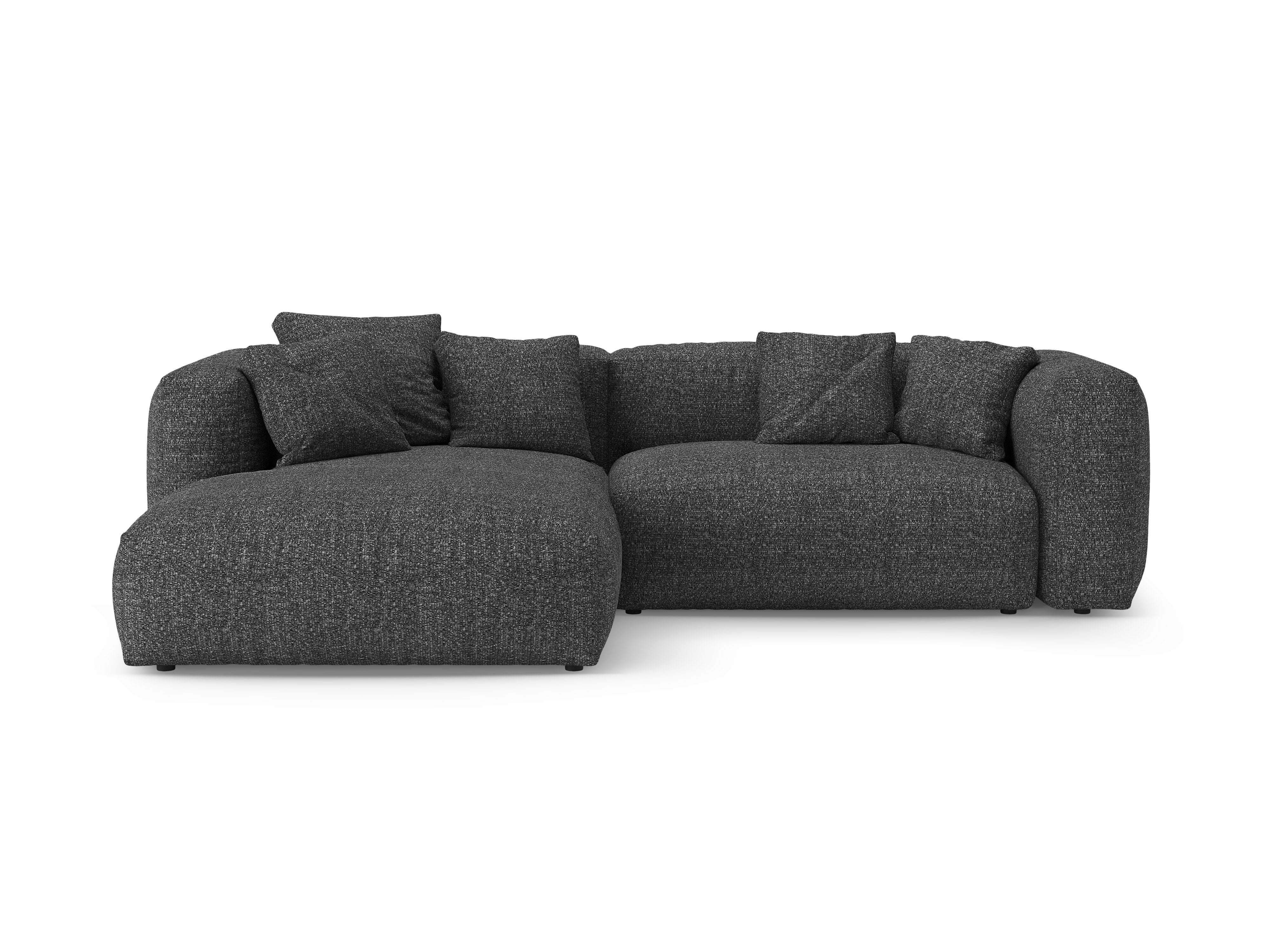 Hoekbank links met slaapfunctie MARTINA antraciet boucle