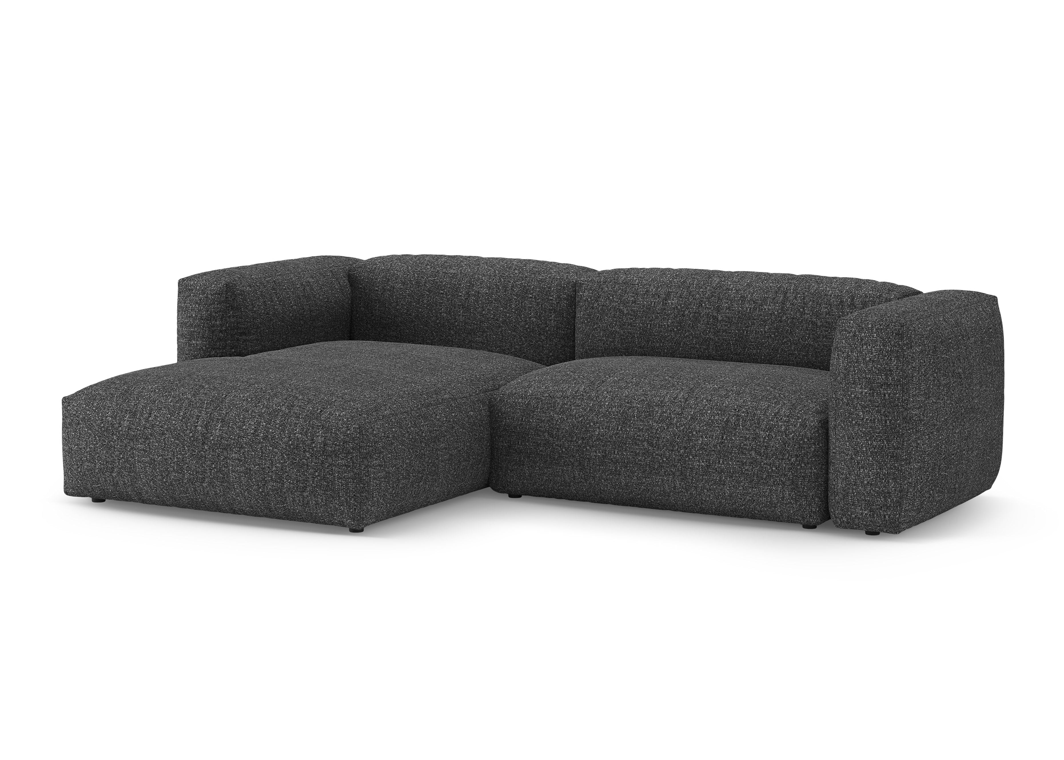 Hoekbank links met slaapfunctie MARTINA antraciet boucle