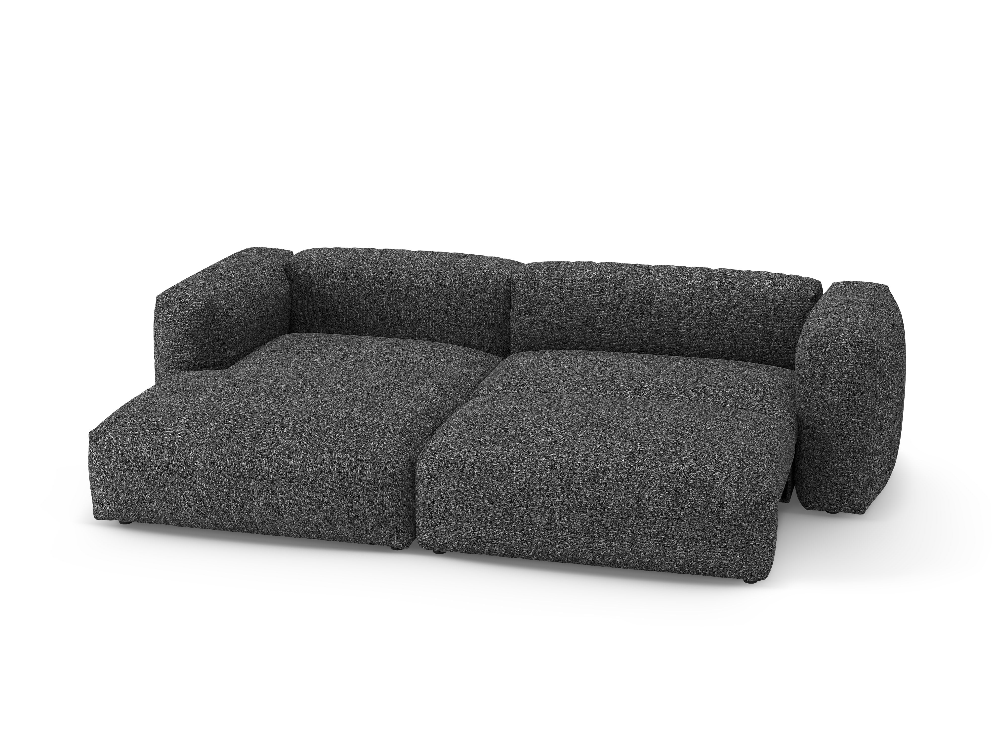 Hoekbank links met slaapfunctie MARTINA antraciet boucle
