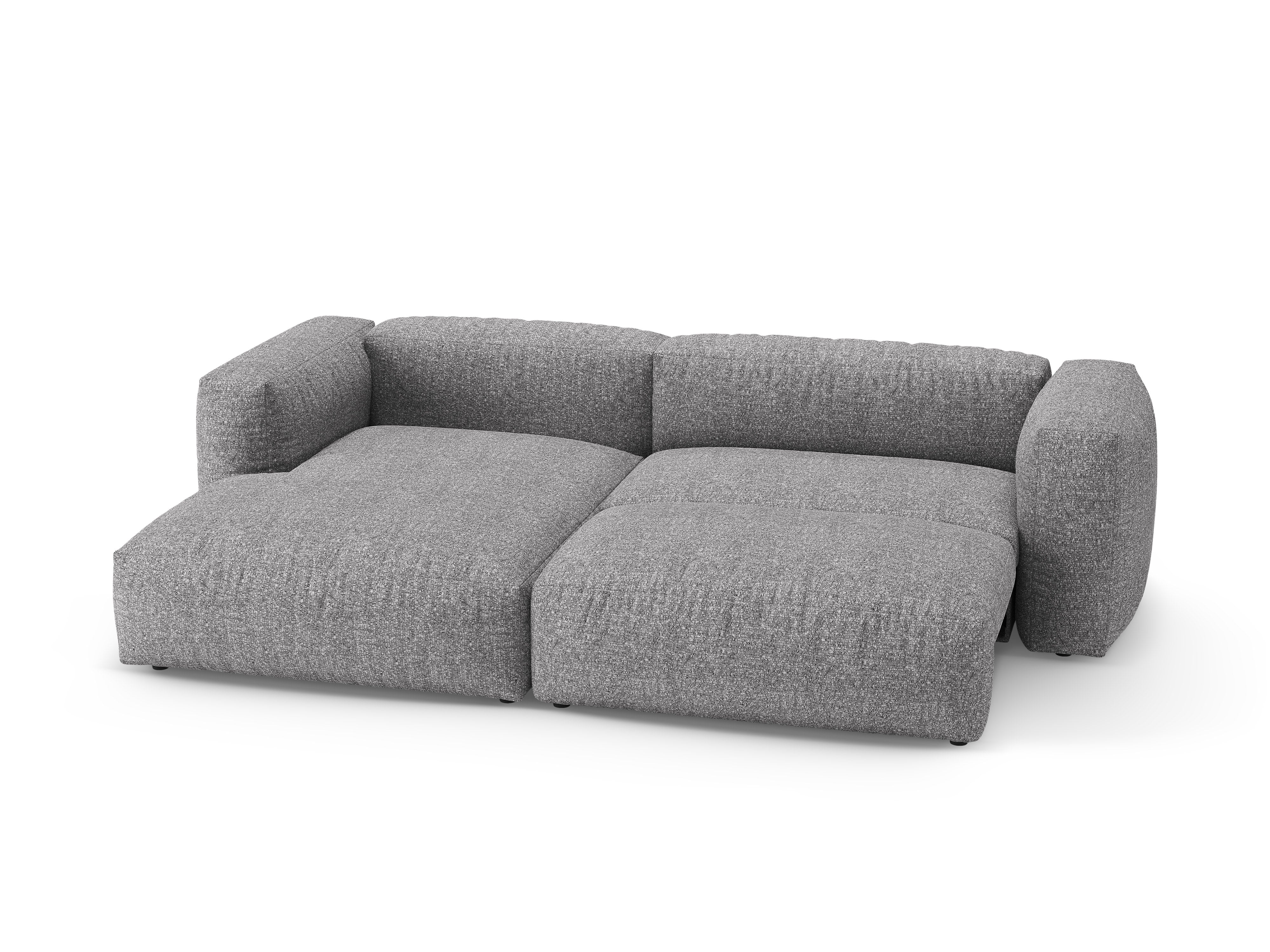 Ecksofa links mit Schlaffunktion MARTINA in grafitfarbener Boucle