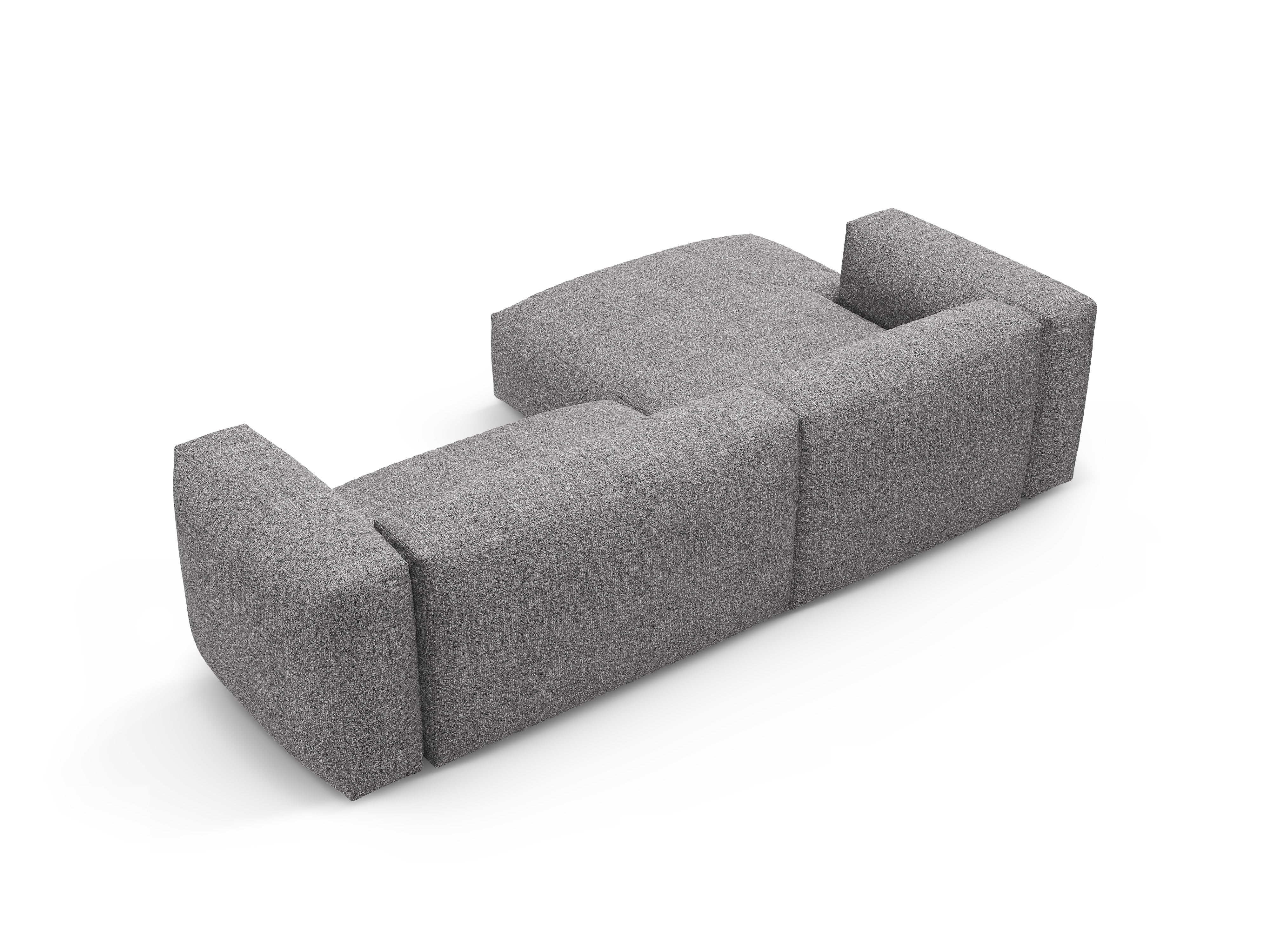 Ecksofa links mit Schlaffunktion MARTINA in grafitfarbener Boucle