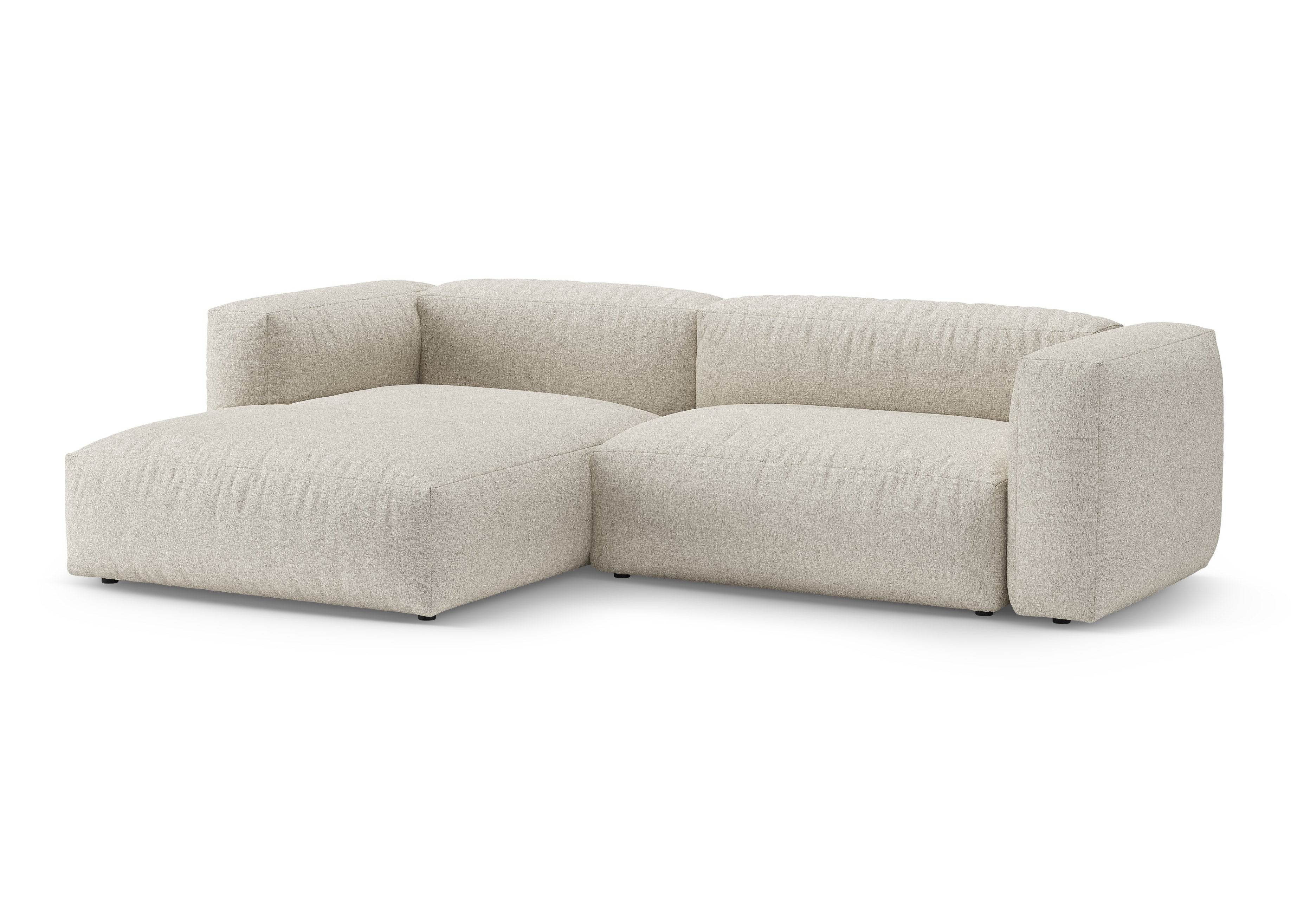 Links loungebank met slaapfunctie MARTINA beige boucle [Ewelina] [Amelia spr]