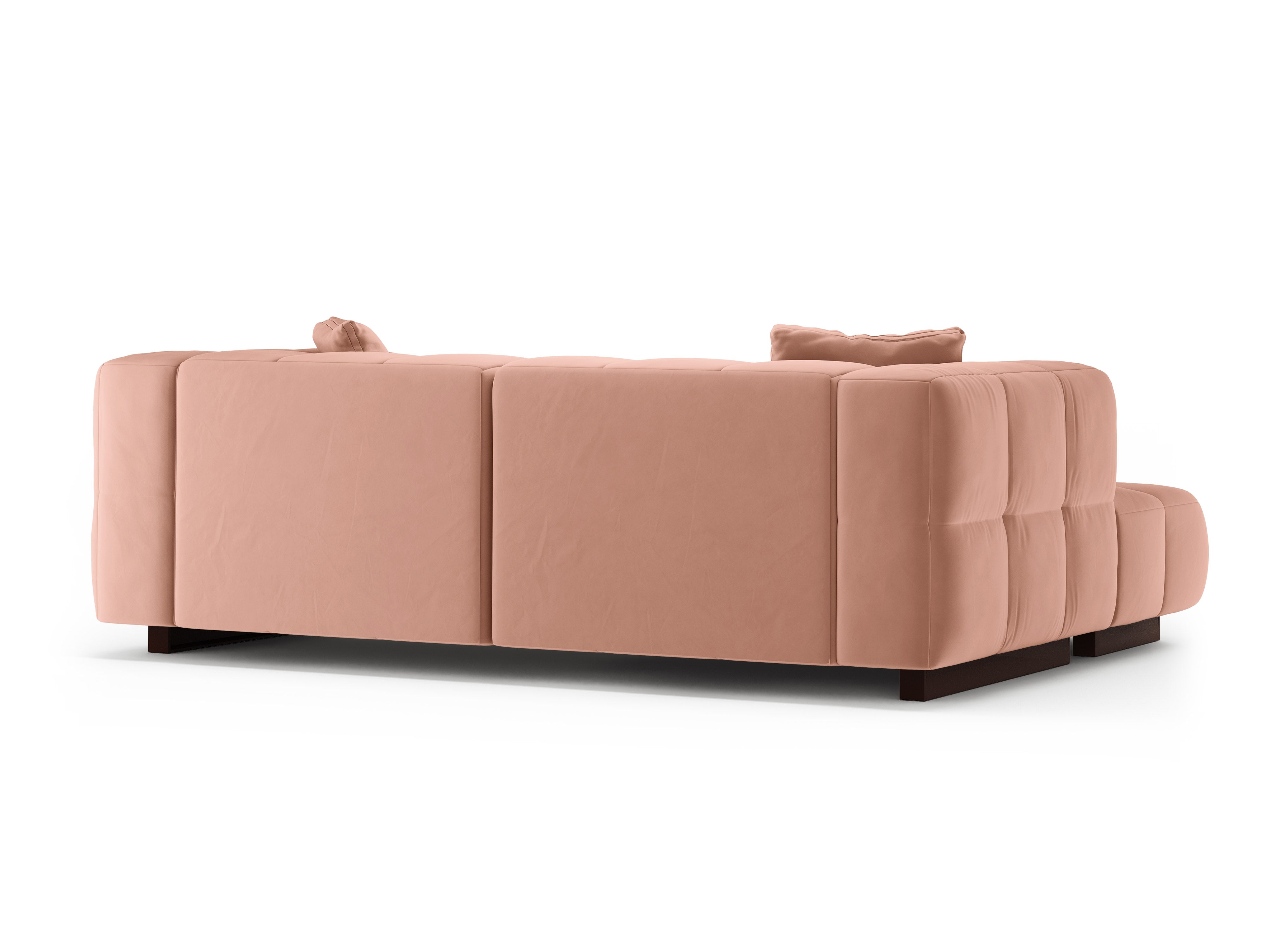 Samt-Ecksofa links mit Schlaffunktion PUMA rosa