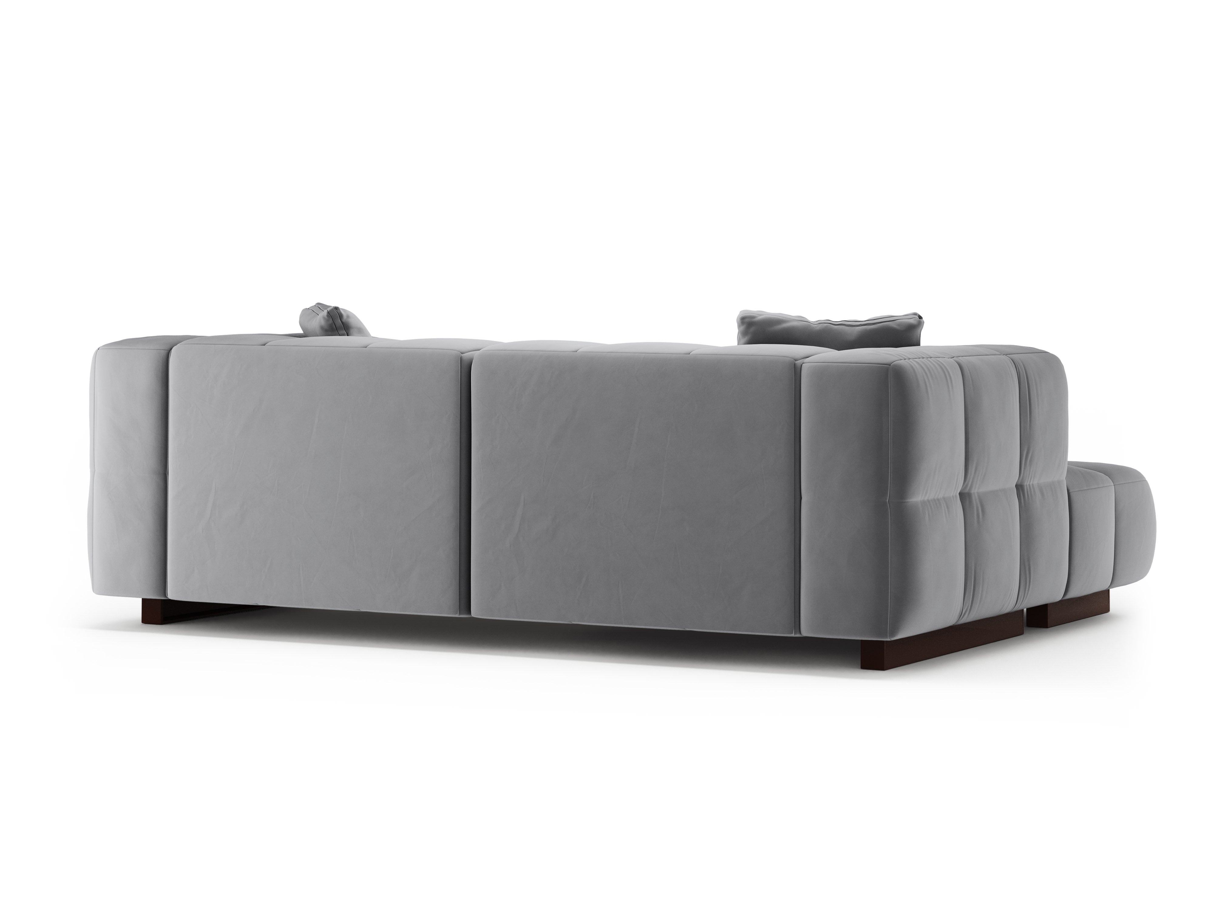 Samt-Ecksofa links mit Schlaffunktion PUMA grau