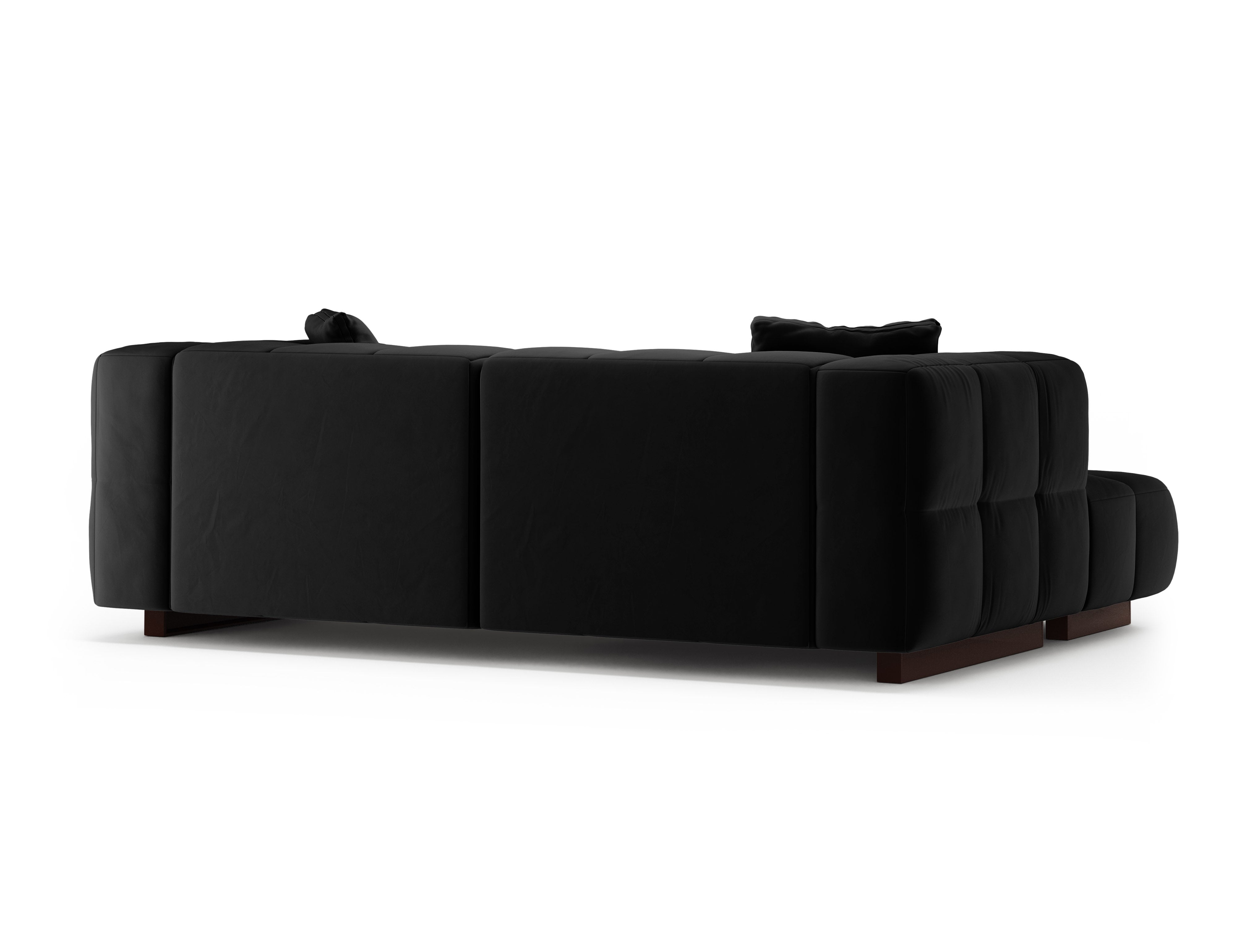 Black Velvet Left-Hand Corner Sofa Bed PUMA