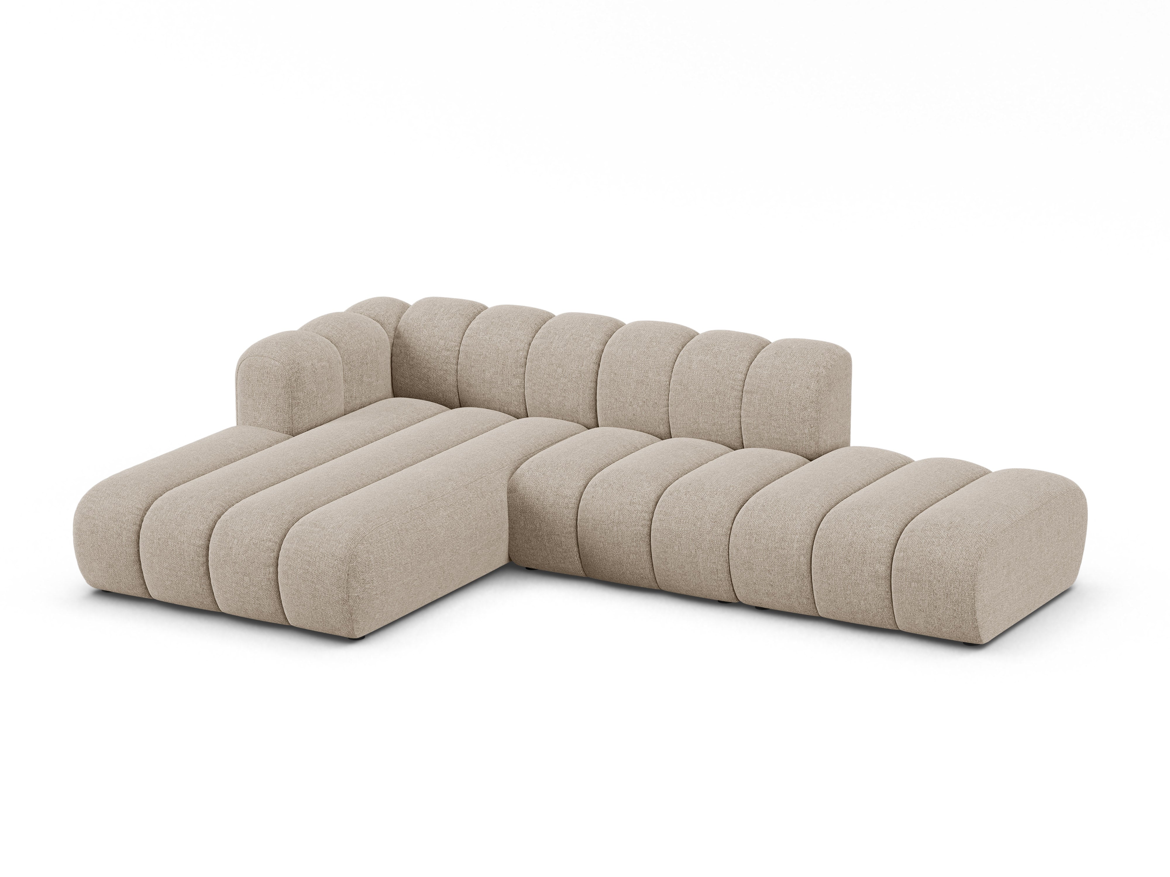 Narożnik 5-osobowy lewostronny LUPINE beżowy szenil – sofa narożna