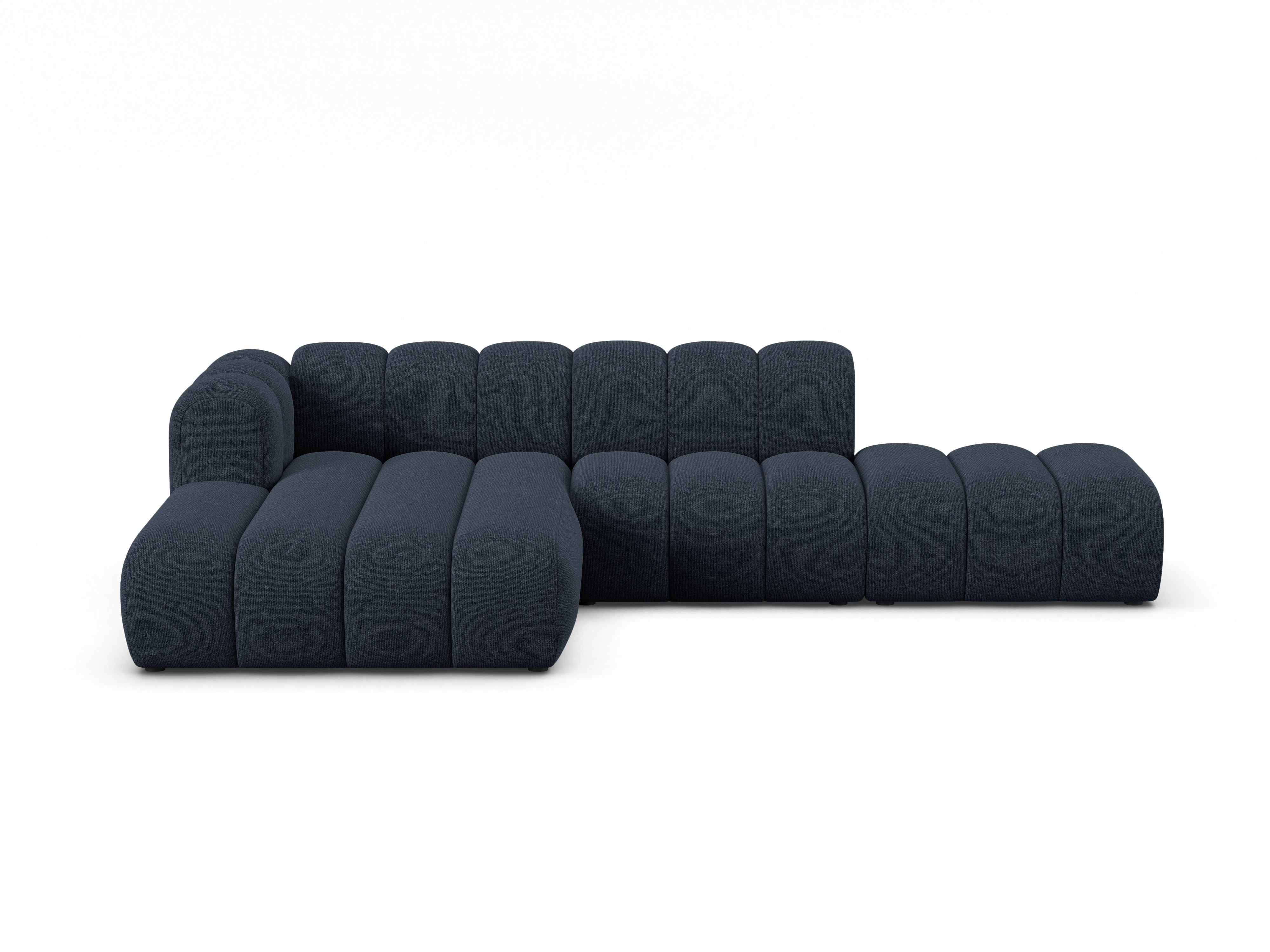 Hoekbank voor 5 personen, links LUPINE, marineblauwe chenille