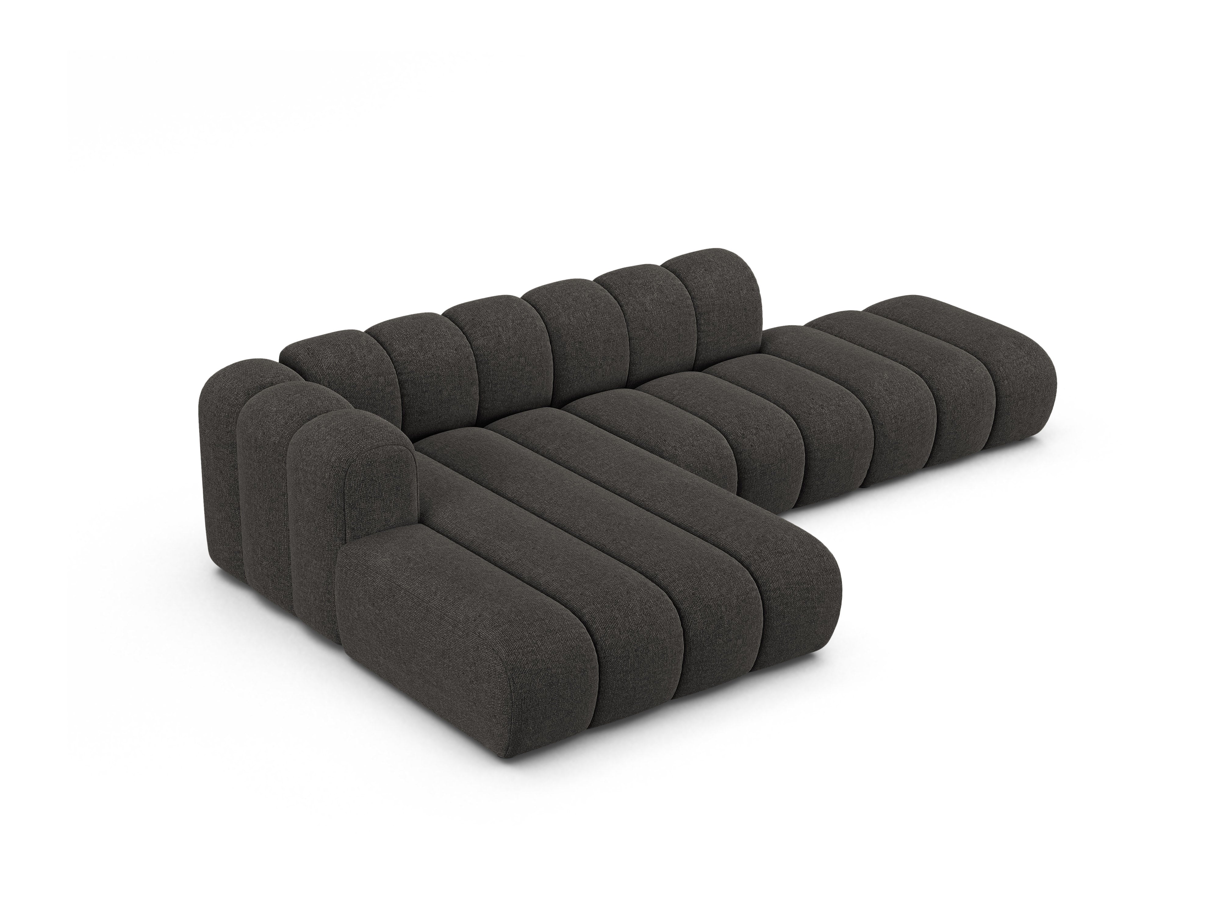 5-sitzige linke Eckcouch LUPINE graues Chenille