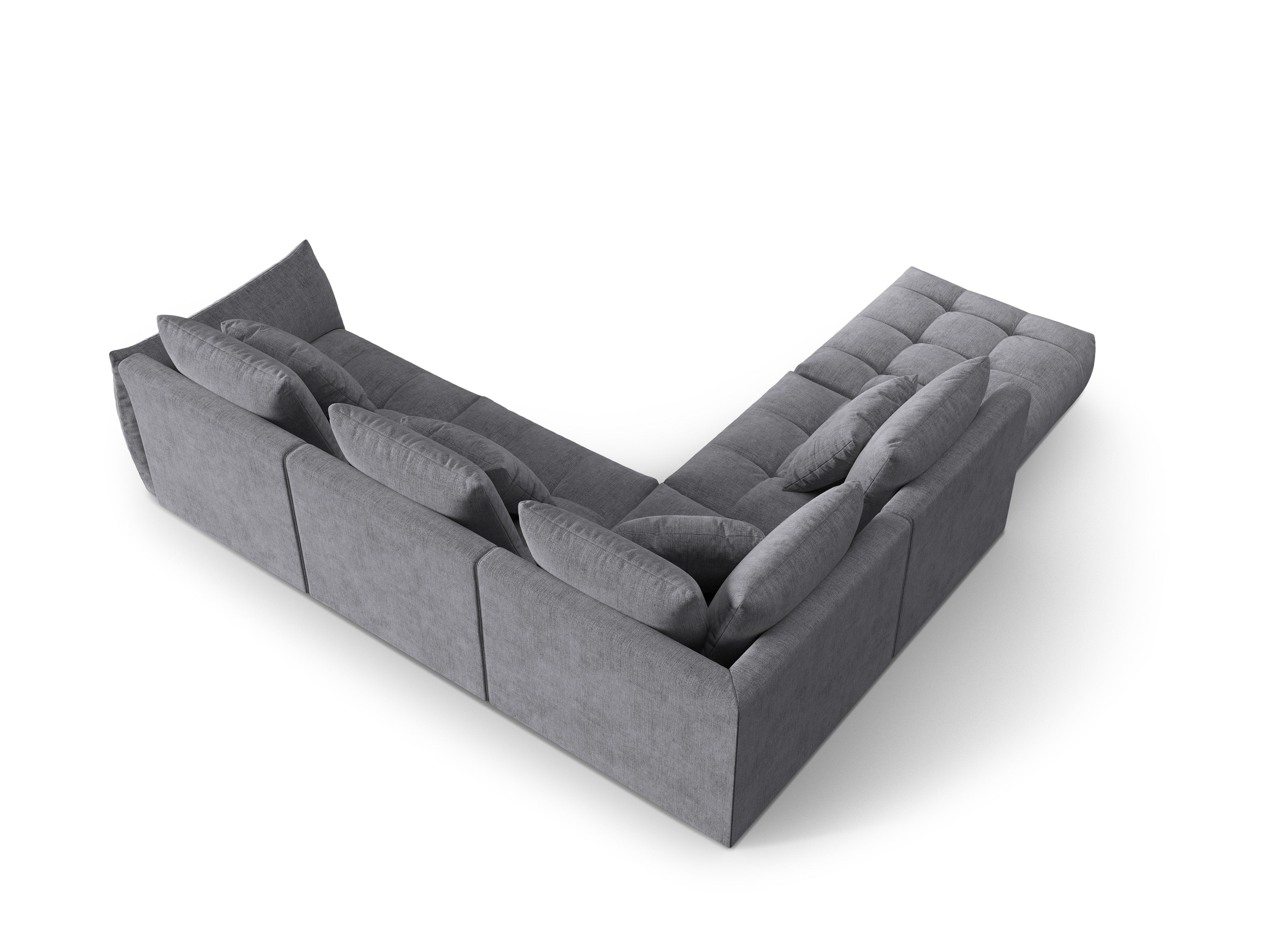 Modulaire hoekbank voor 4 personen links BLOOM grijs chenille