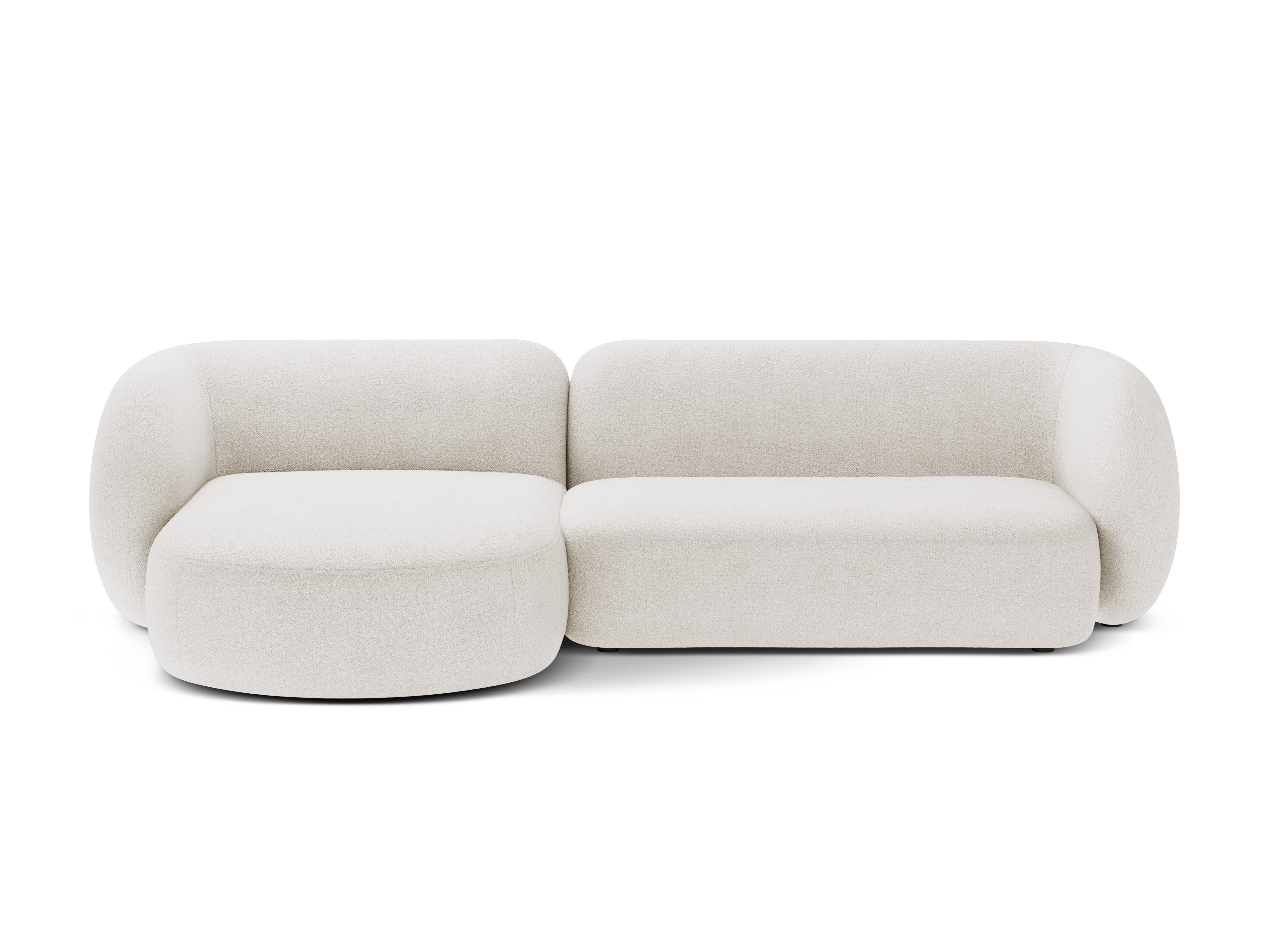 Witte boucle 3-zits links hoekbank KATE