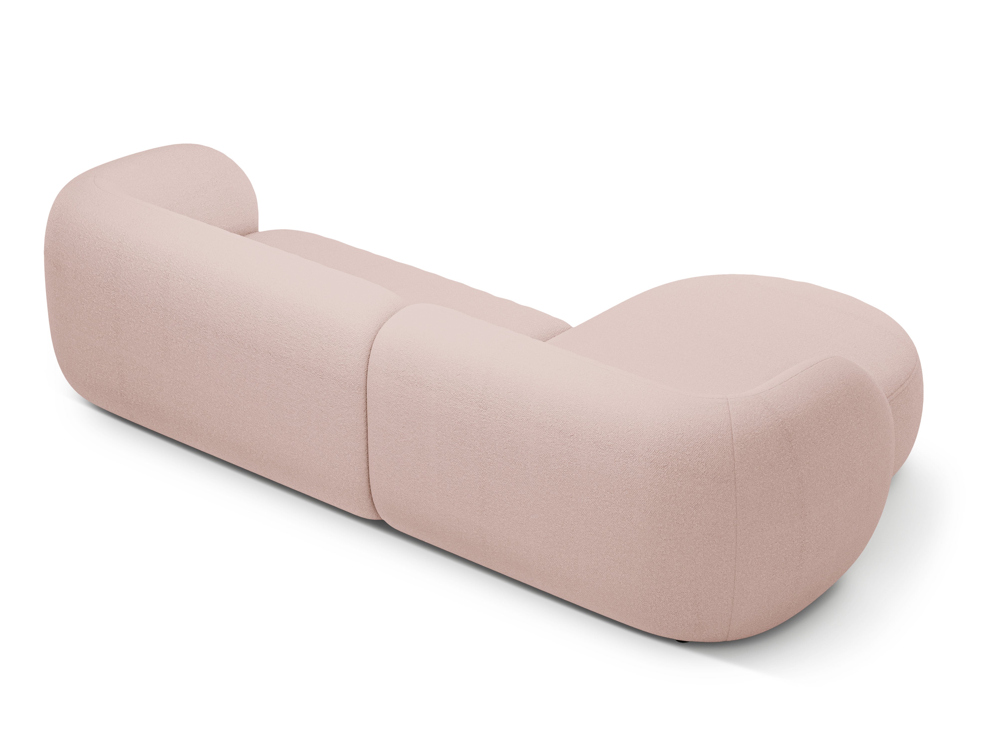 Left-facing 3-seater sofa KATE pink boucle