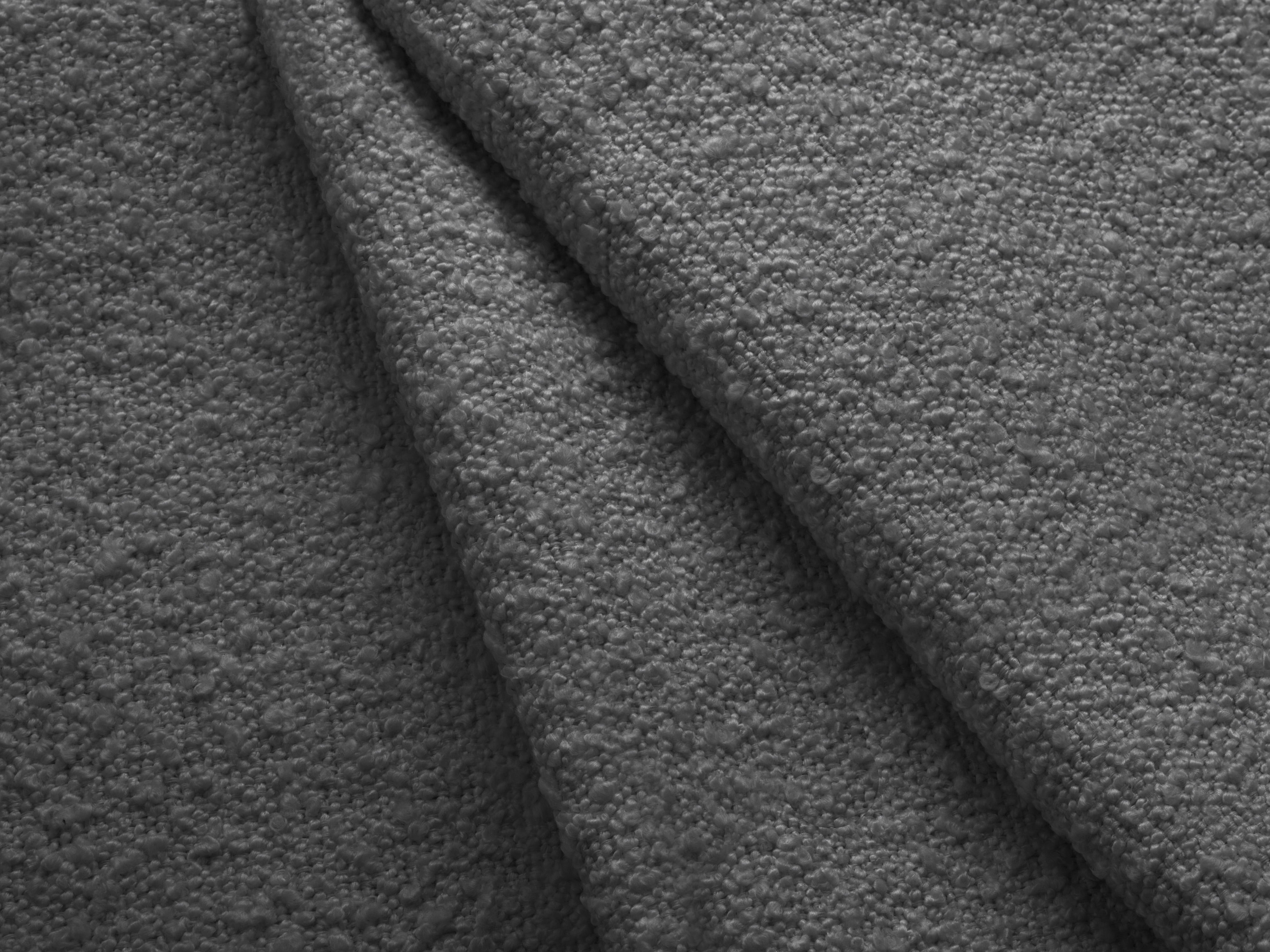 Right-facing 3-seater sofa KATE dark gray boucle