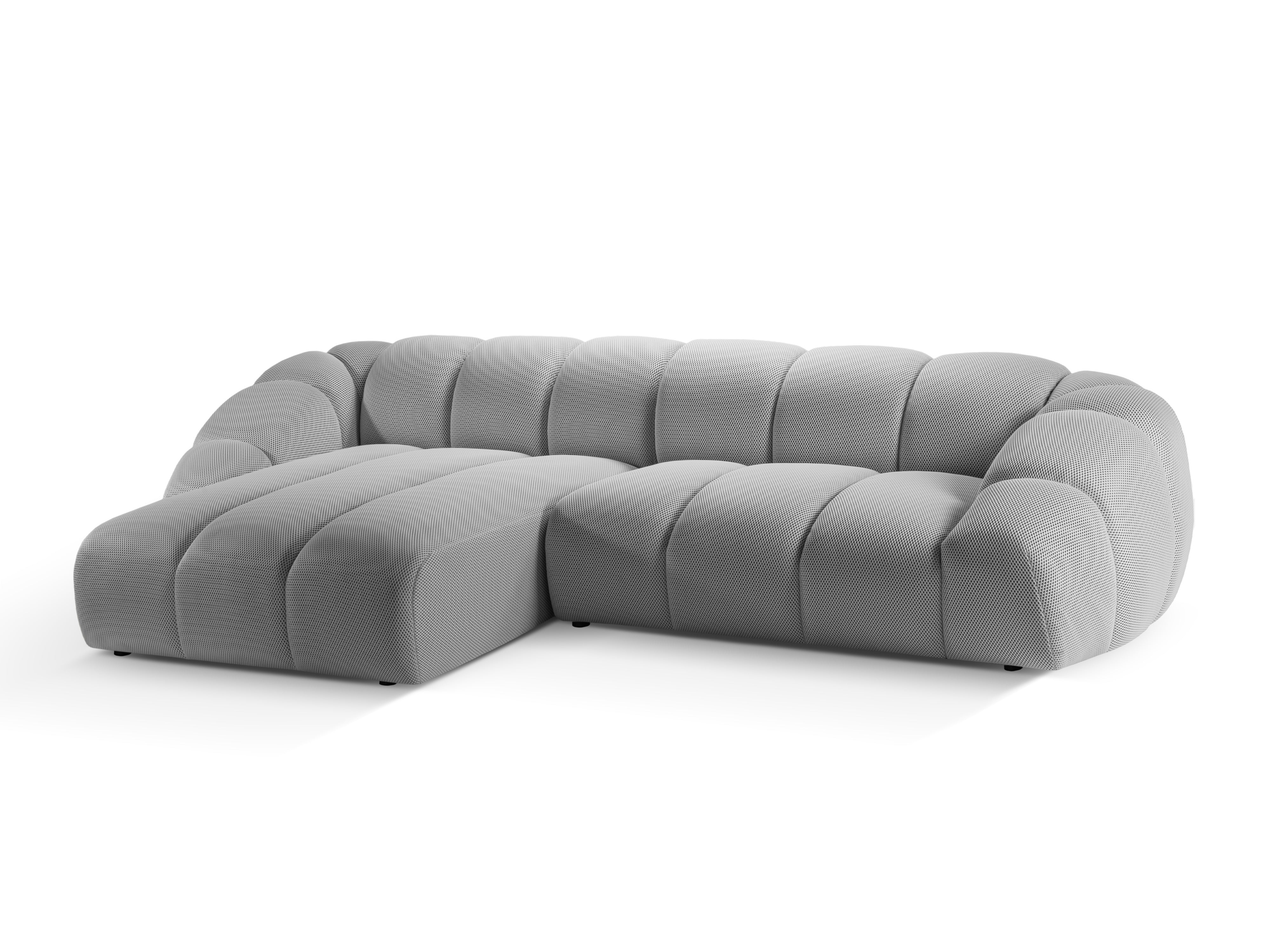 4-seater left-facing corner sofa DIANA silver
