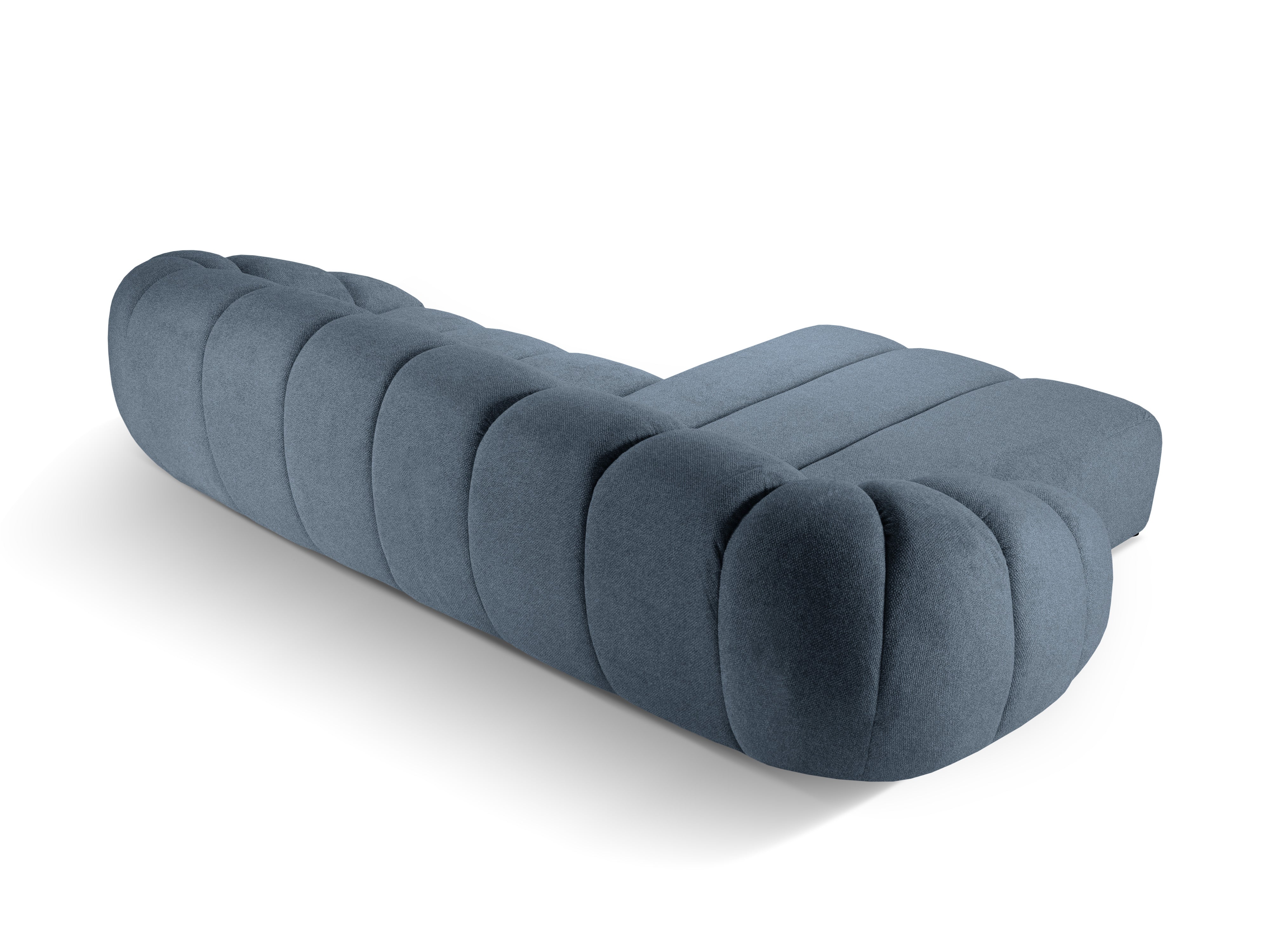 Hoekbank voor 4 personen, links, DIANA, lichtblauw chenille