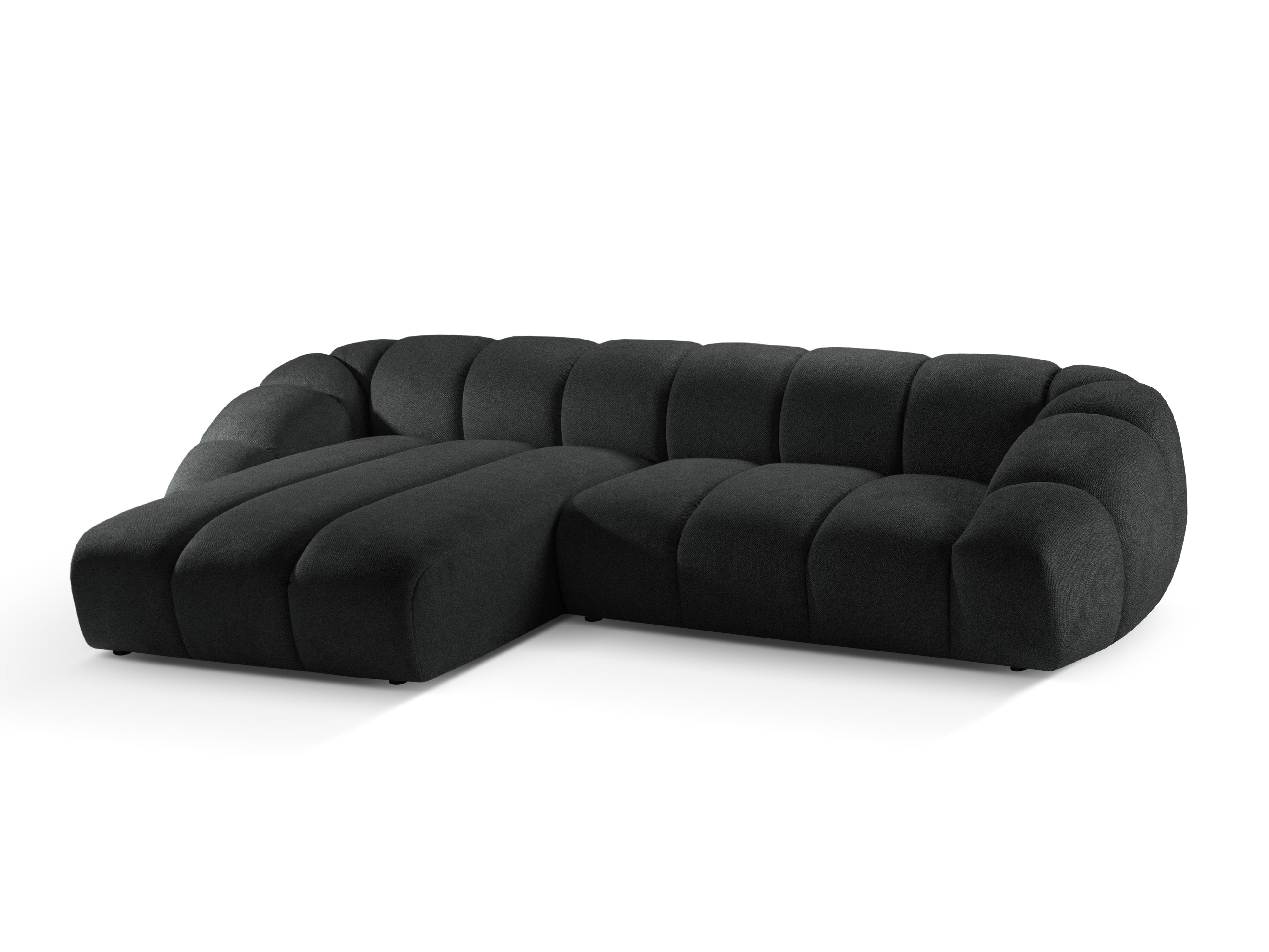 4-sitziger linker Ecksofa DIANA in anthrazitfarbenem Chenille