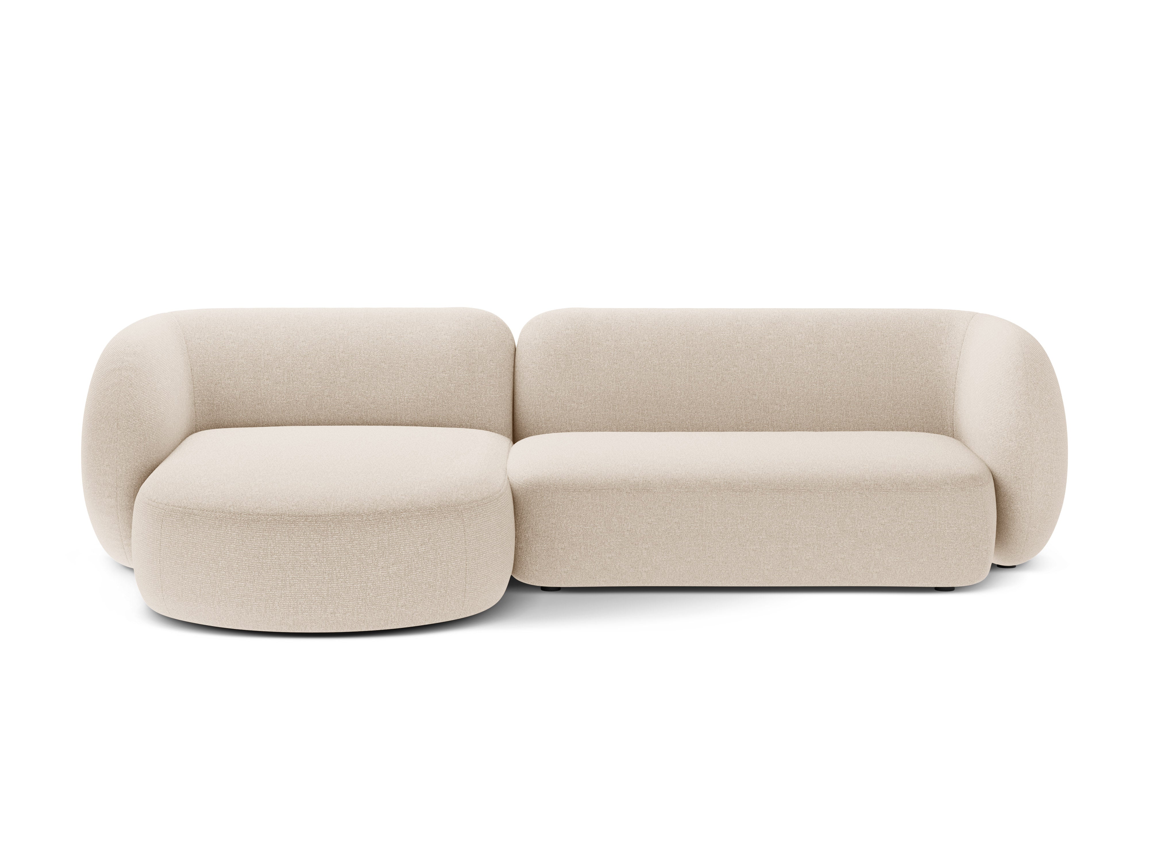 Links hoekbank 3-zits KATE lichtbeige melange