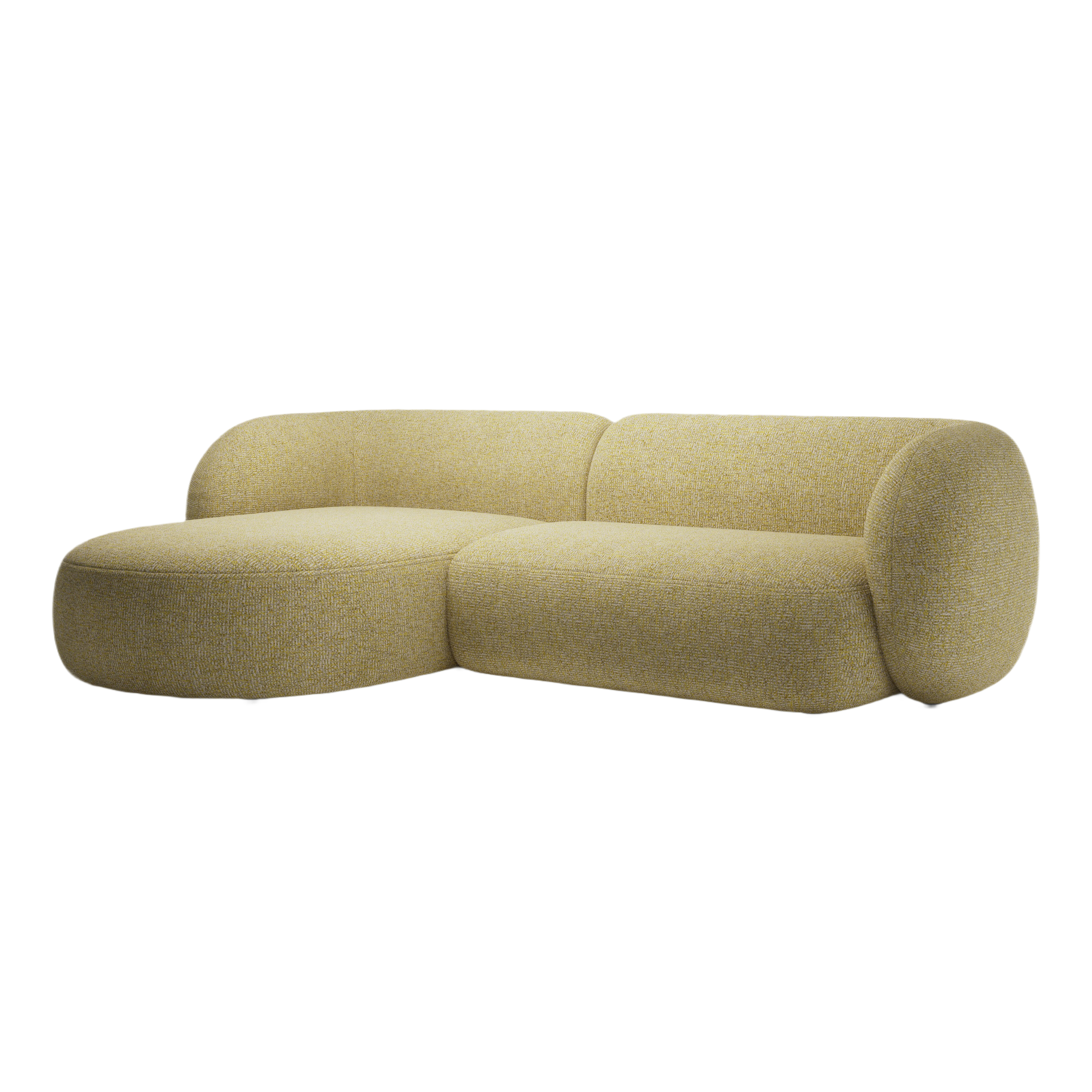 Linksseitiges 3-Sitzer-Sofa KATE in gelbem Melange