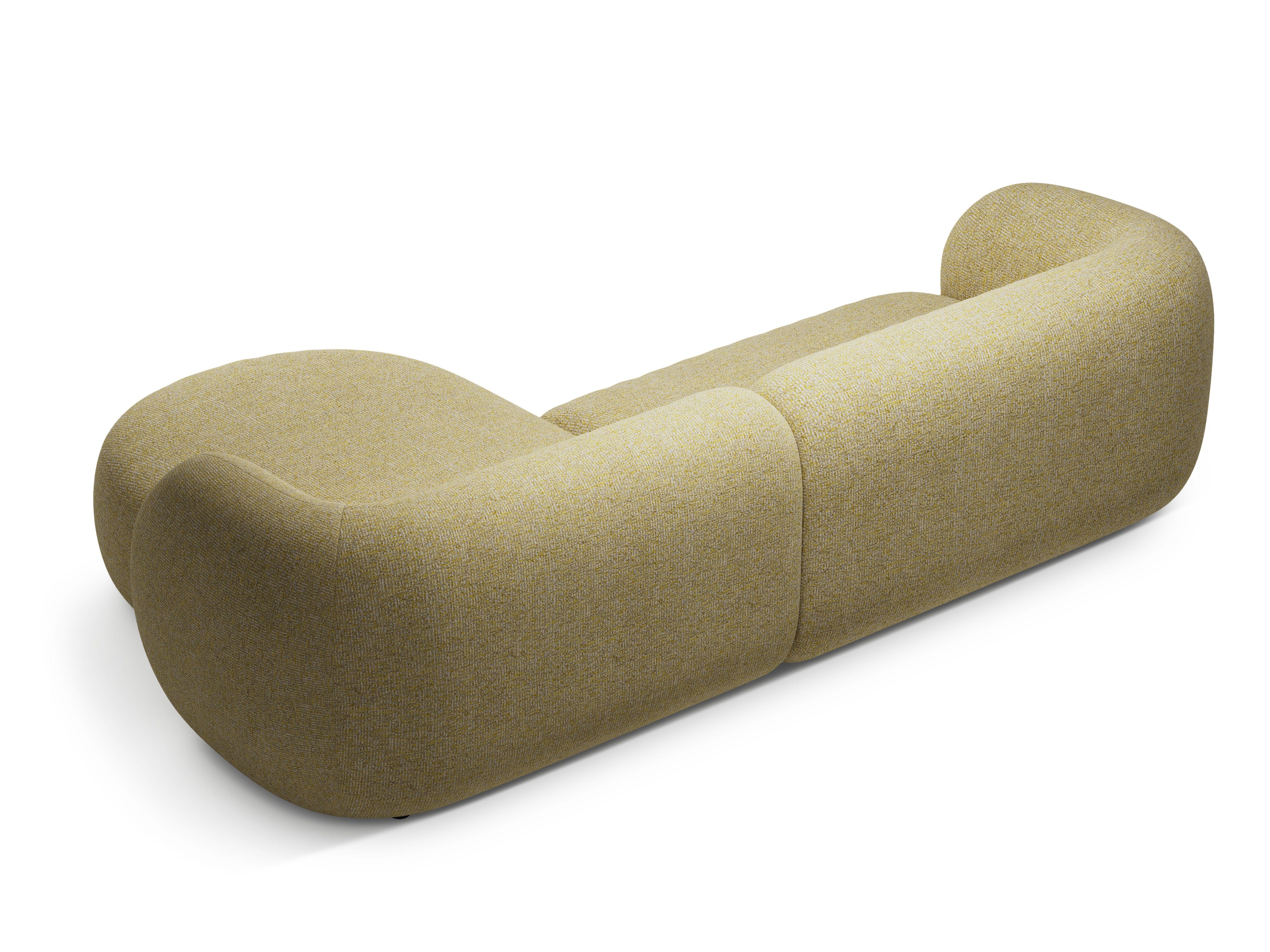 Right-facing 3-seater sofa KATE yellow mélange