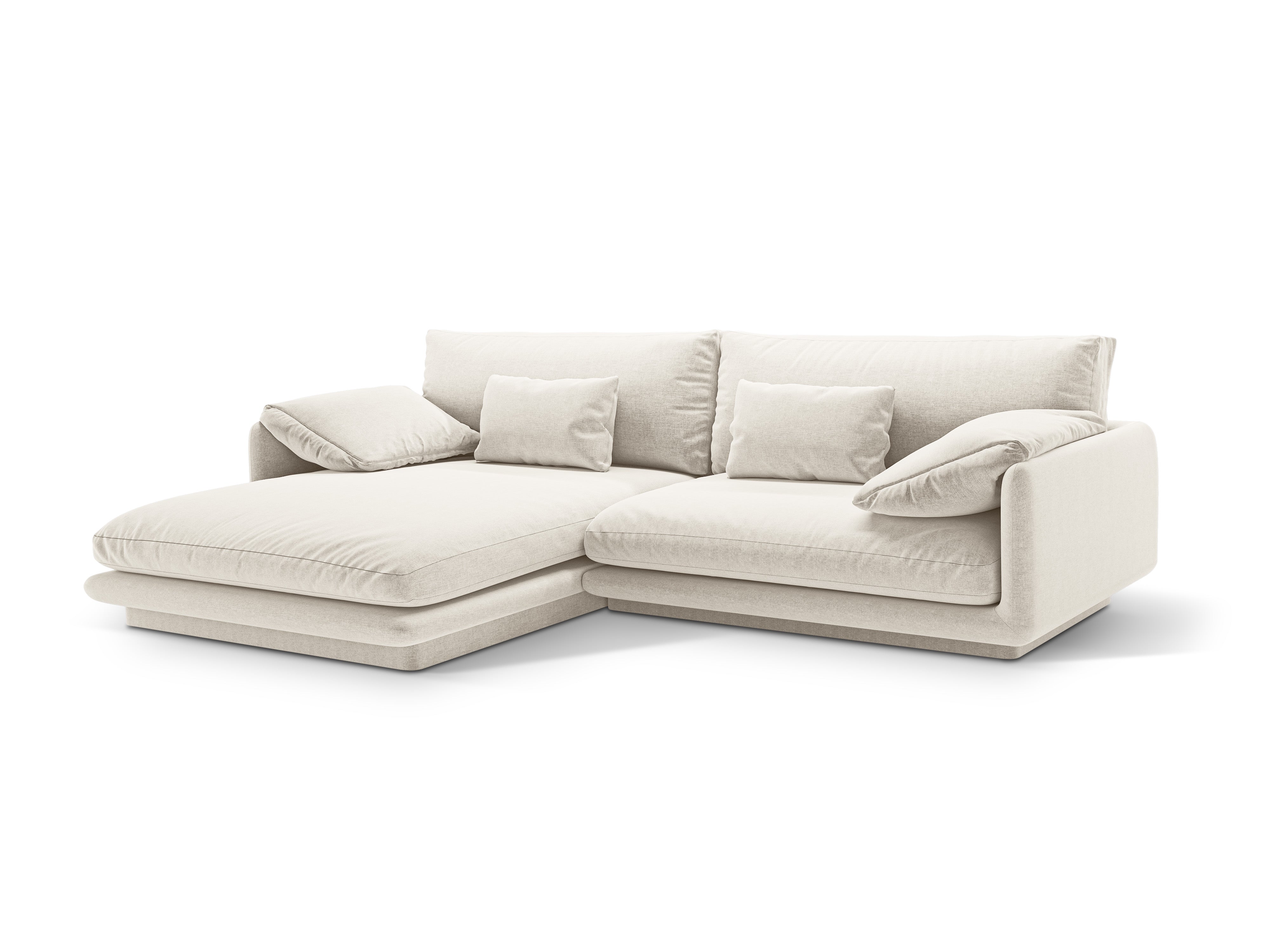 Links hoekbank voor 4 personen TORINO ivoorkleurig