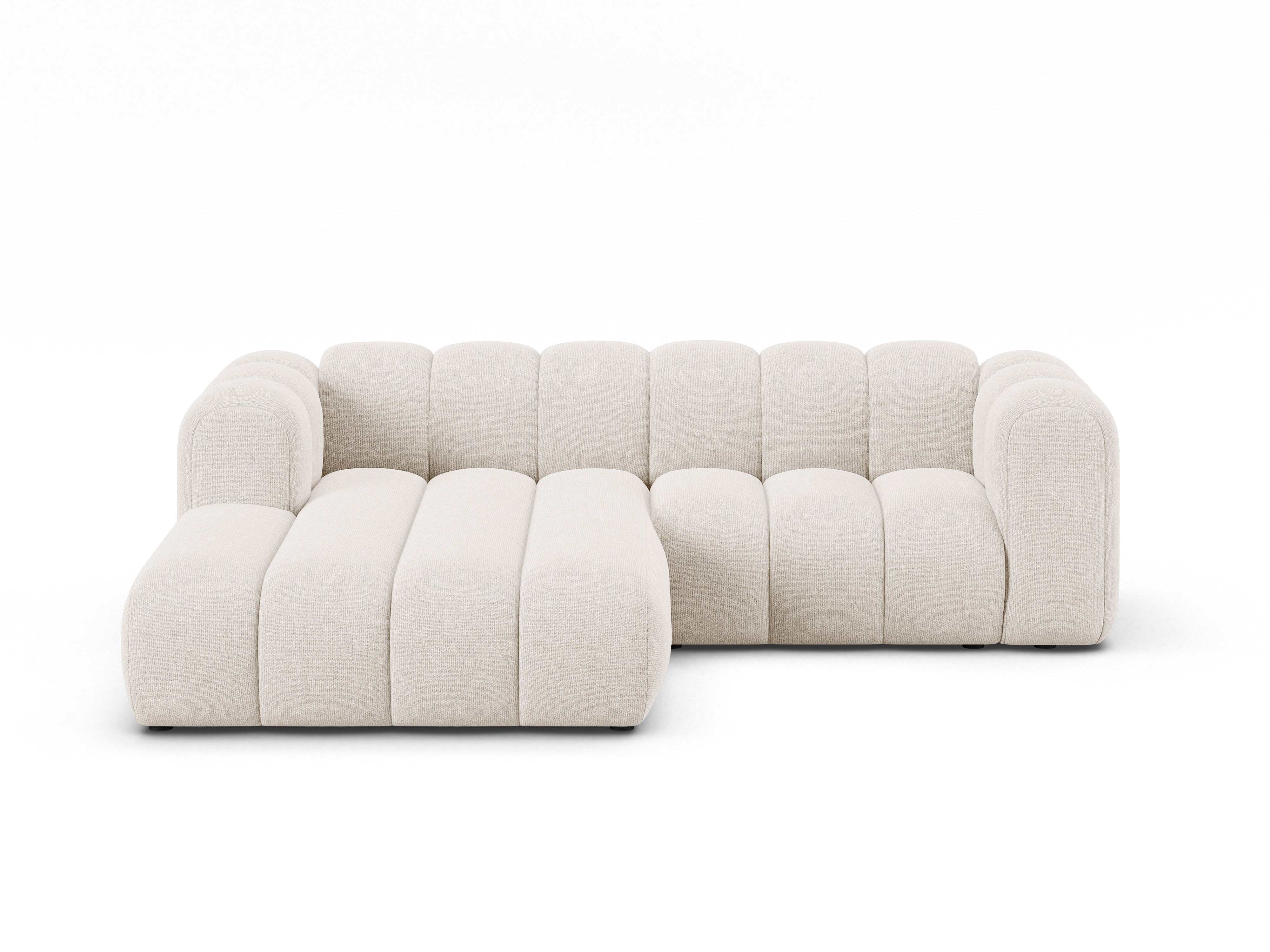 Hoekbank 3-zits links LUPINE lichtbeige chenille